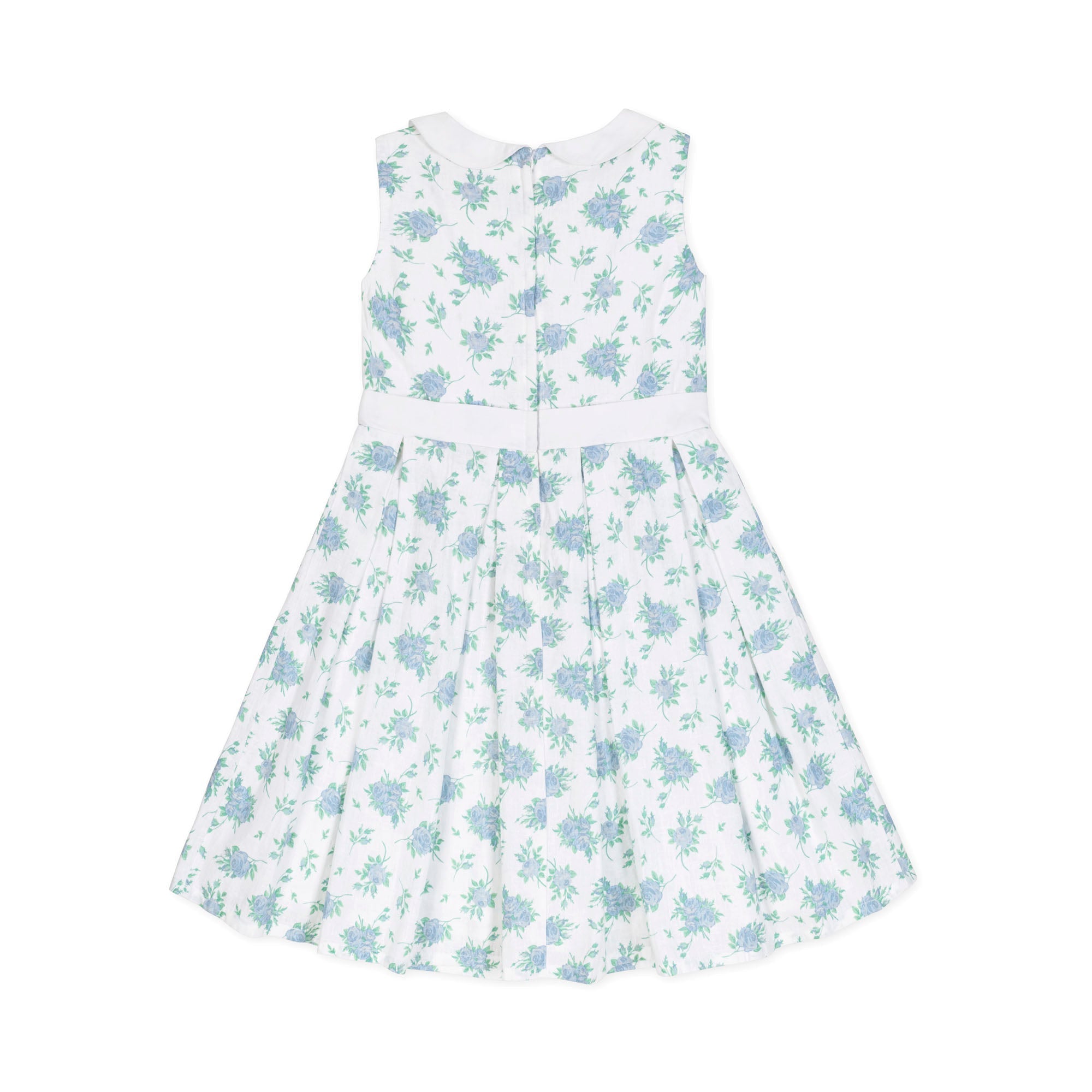 Baby Linen Tea Dress – Organic Cotton Blend, Floral Print - Triniskies