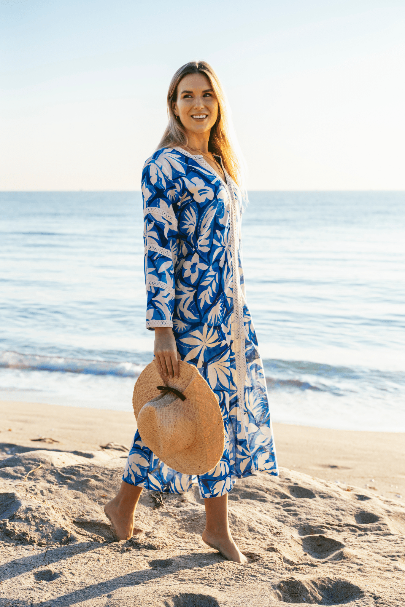 Bardot Dress – Dane Coral Joy Print | Luxury Cotton Resortwear - Triniskies