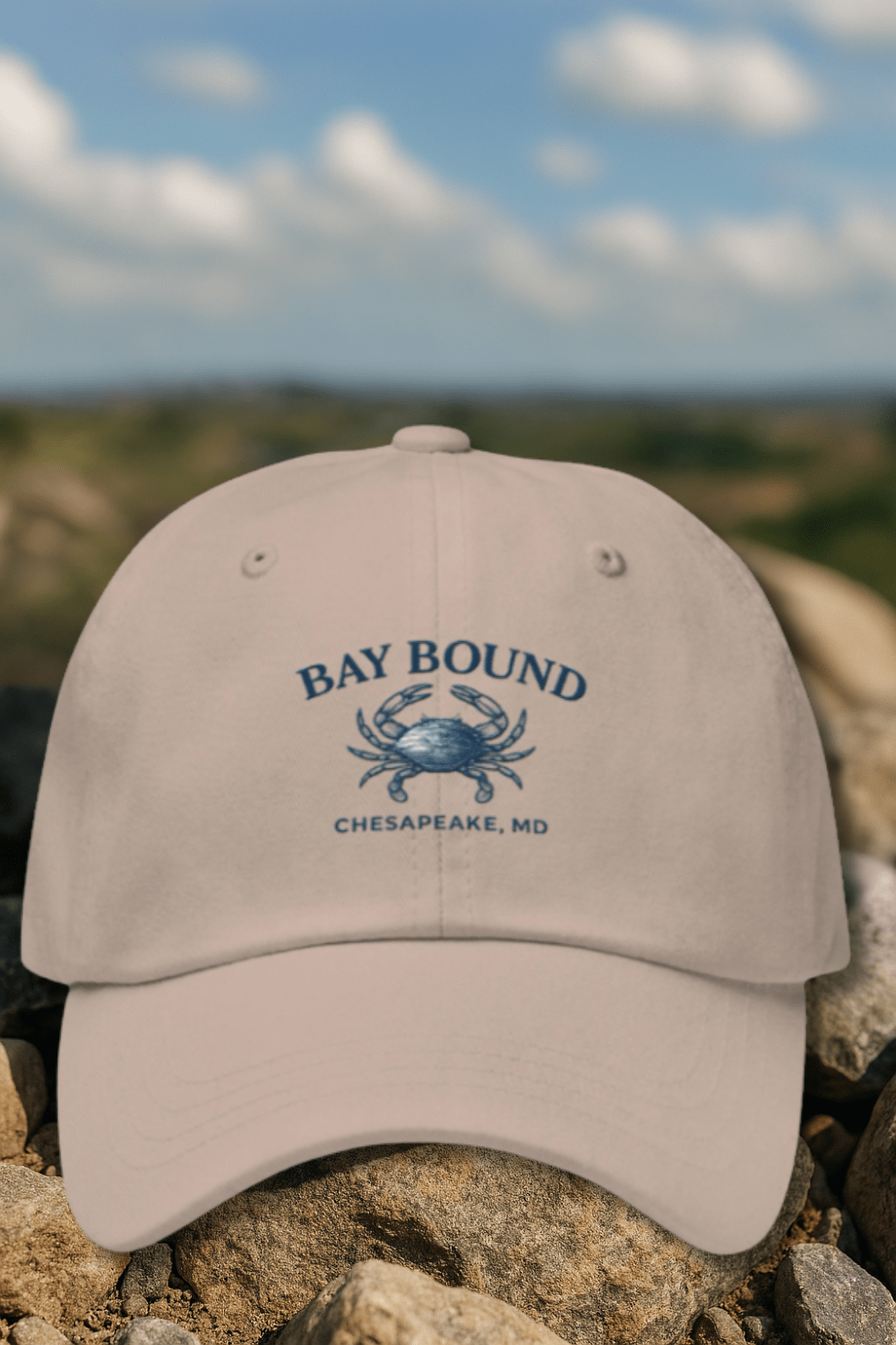 Bay Bound Crab Hat Yupoong Dad Hat Chesapeake Fishing Cap Coastal Gift - Triniskies
