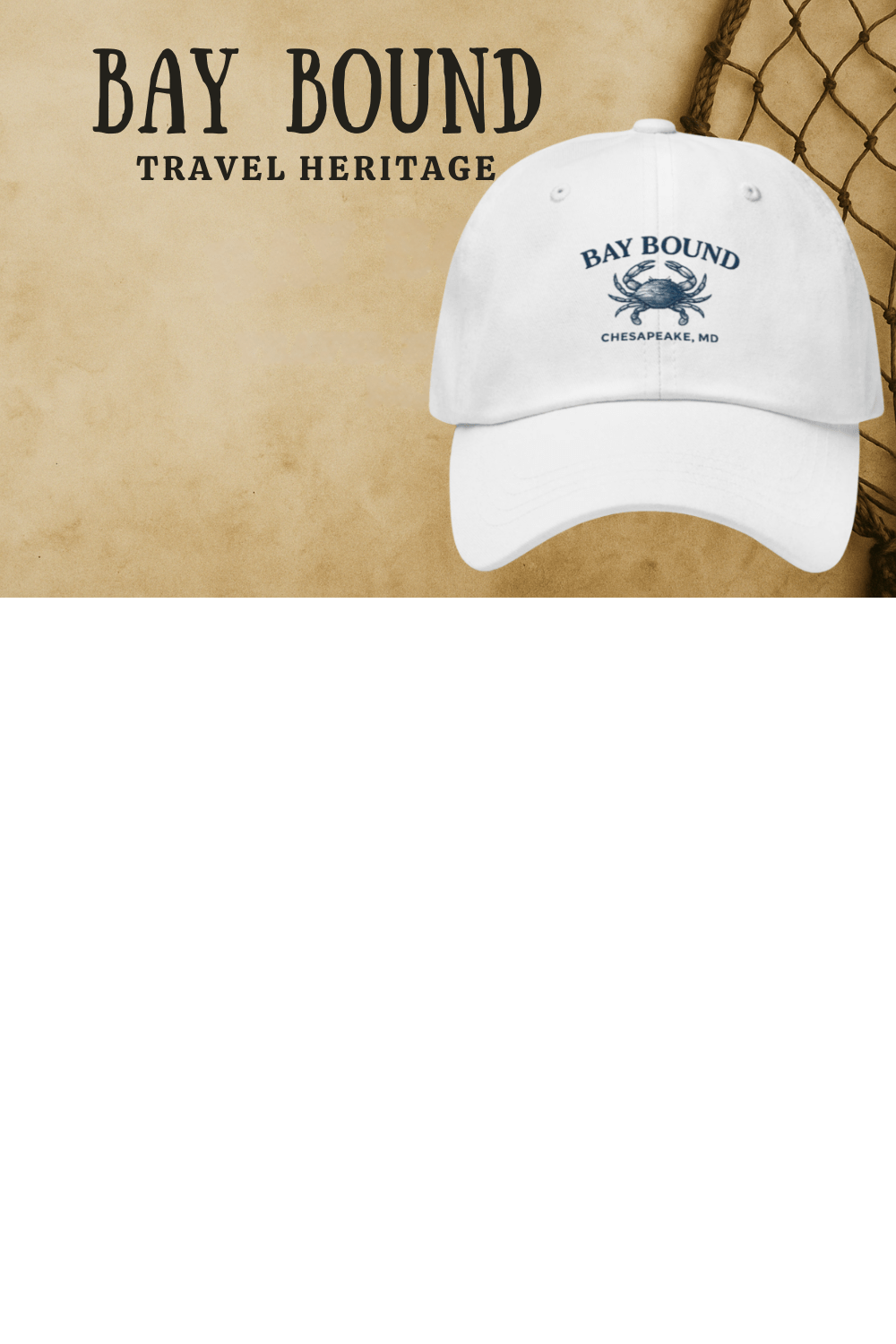 Bay Bound Crab Hat Yupoong Dad Hat Chesapeake Fishing Cap Coastal Gift - Triniskies