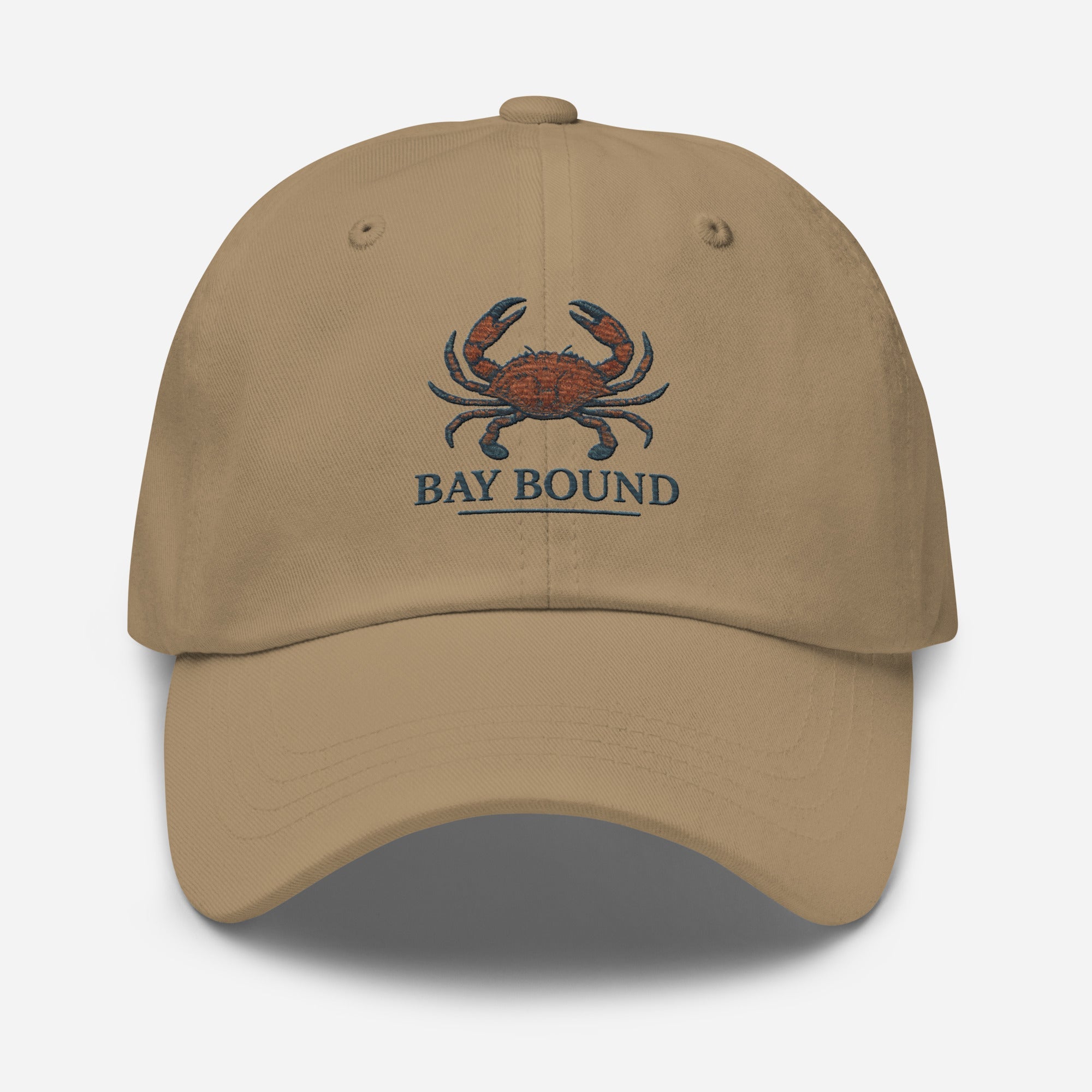 Bay Bound Crabbing Hat Embroidered Fishing Dad Hat Coastal Outdoors Cap - Triniskies
