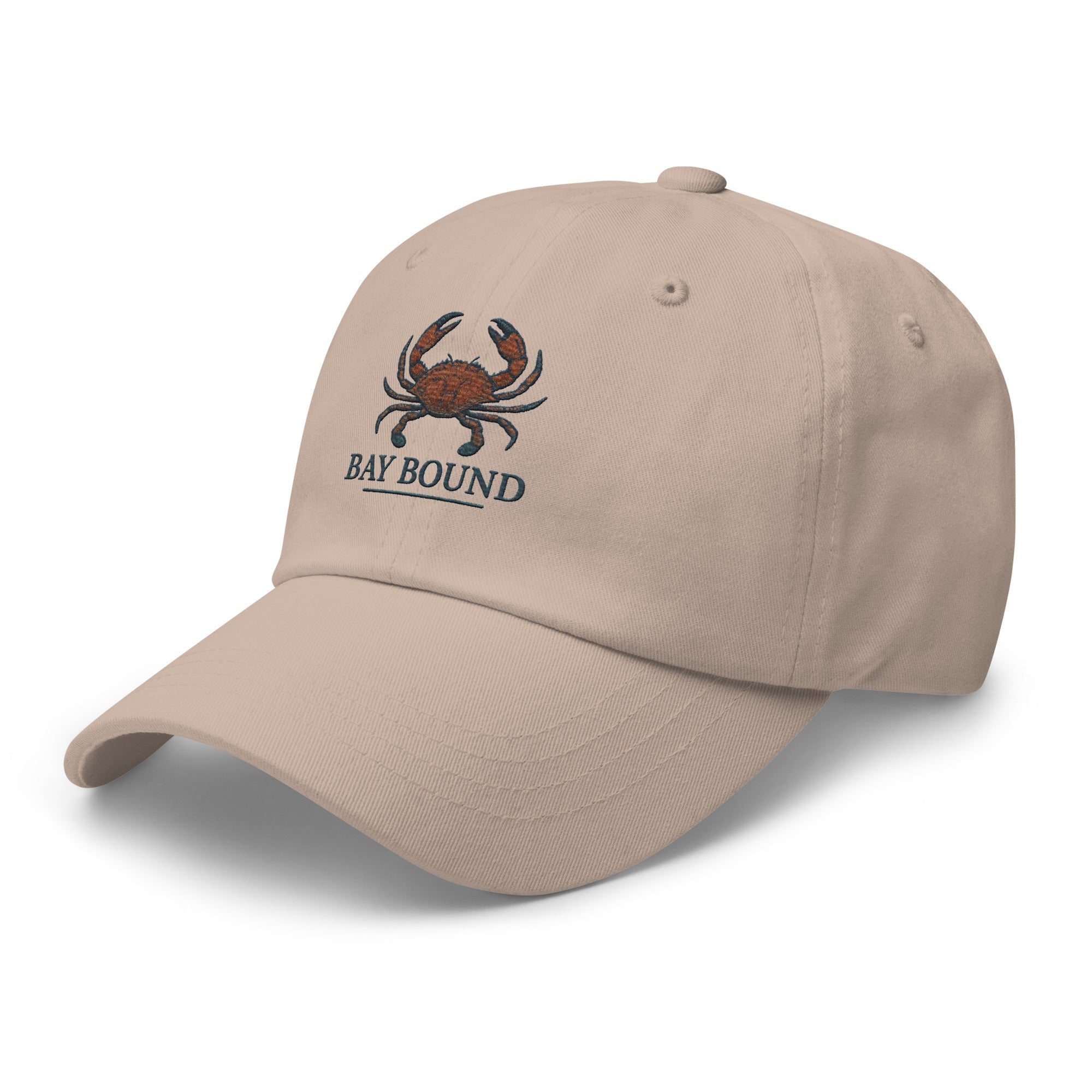 Bay Bound Crabbing Hat Embroidered Fishing Dad Hat Coastal Outdoors Cap - Triniskies