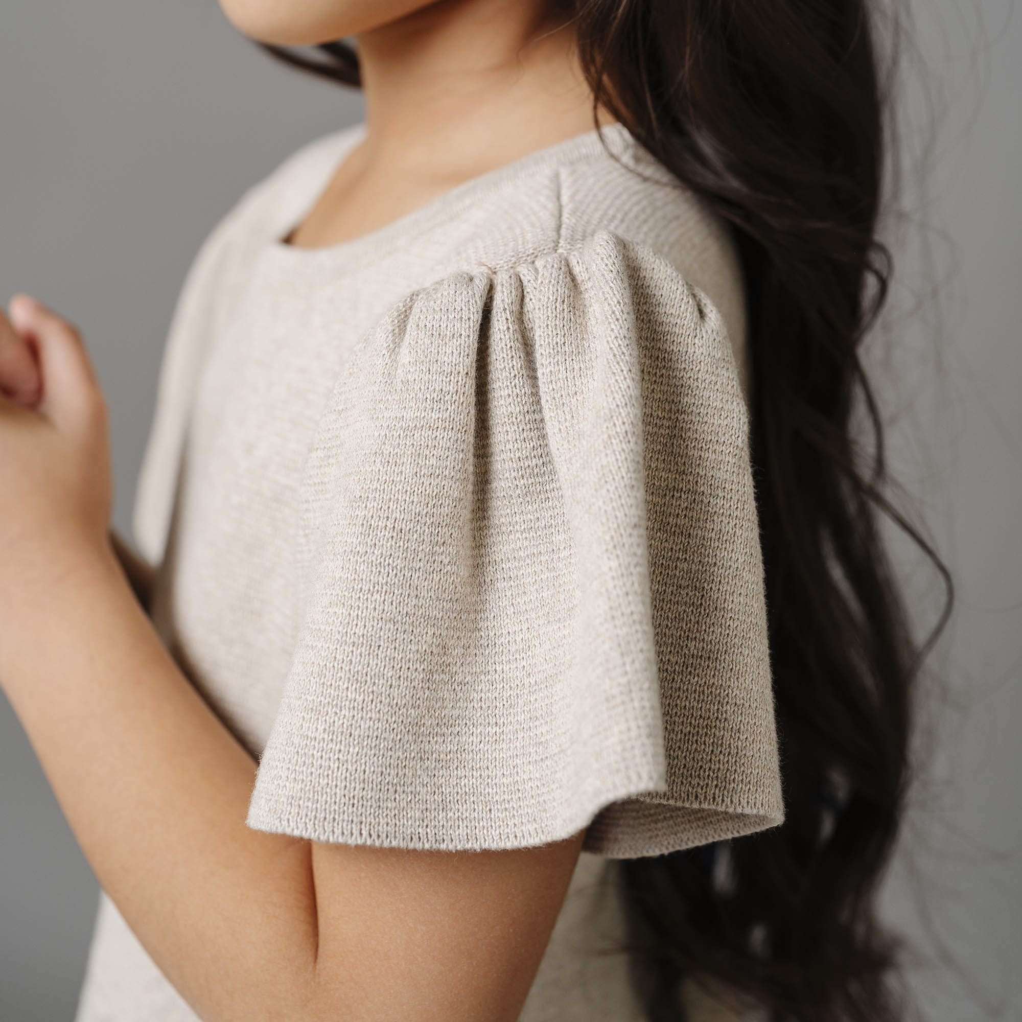 Beautiful Pleated Sweater Dress for Baby Girls - Organic Cotton Twirl Dress - Triniskies