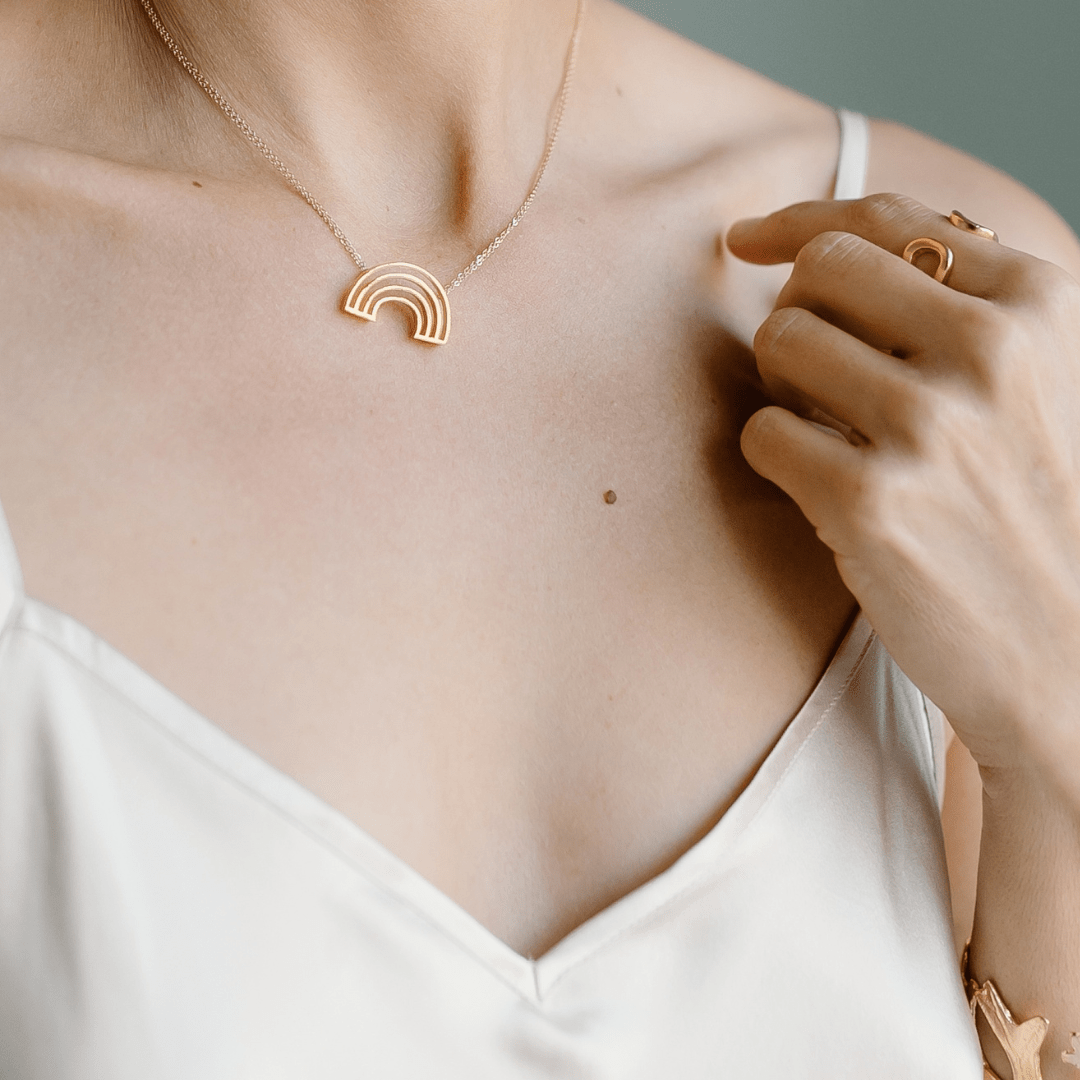 Beautiful Rainbow Acceptance Necklace - Pauline by Laura Elizabeth Pride Jewelry - Triniskies