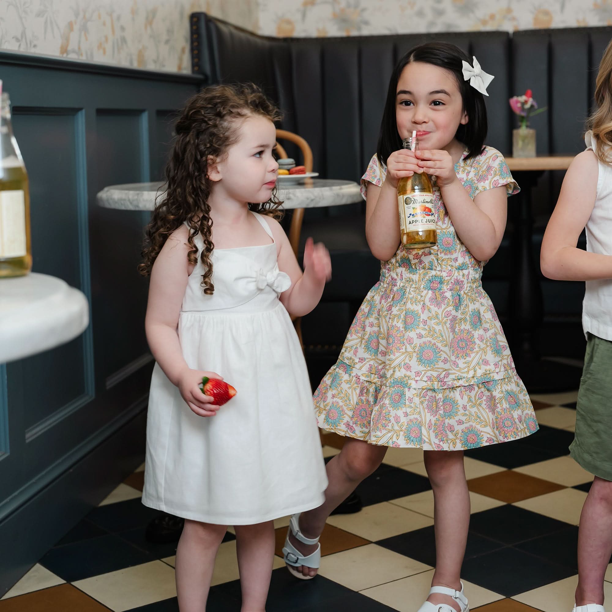 Bow Front Sundress – Girls Organic Cotton & Linen Summer Dress with Adjustable Straps - Triniskies