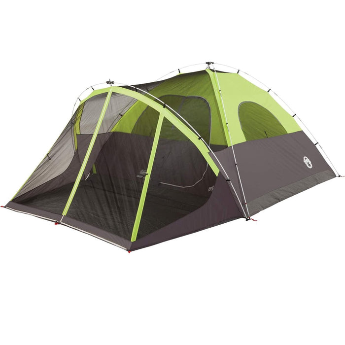 Coleman Steel Creek Fast Pitch Dome Camping Tent w Screened Porch, 6-Person Tent