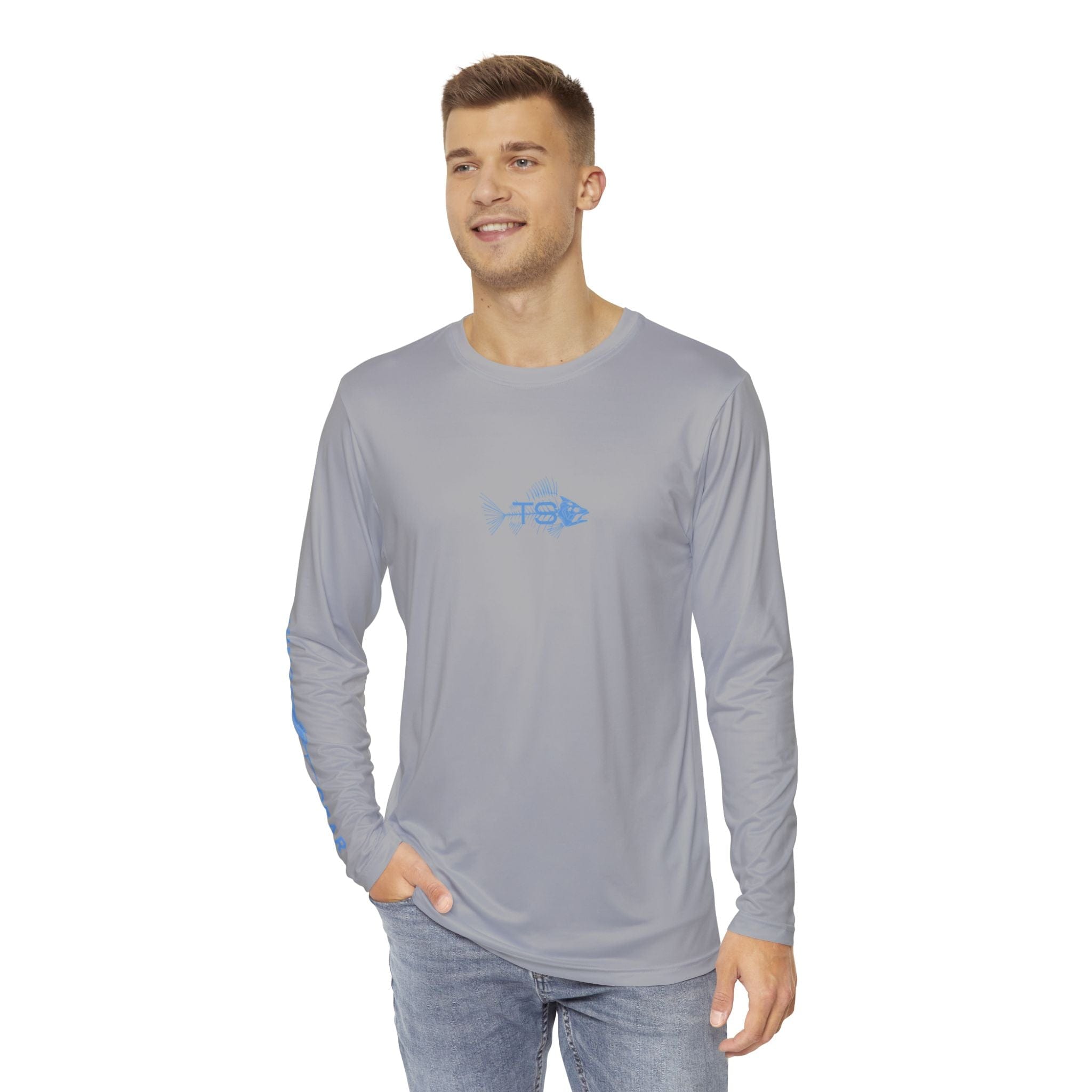 Deep Blue Offshore Fishing Unisex Performance Long Sleeve Shirt, 100% Polyester, Quick - Dry Activewear - Triniskies