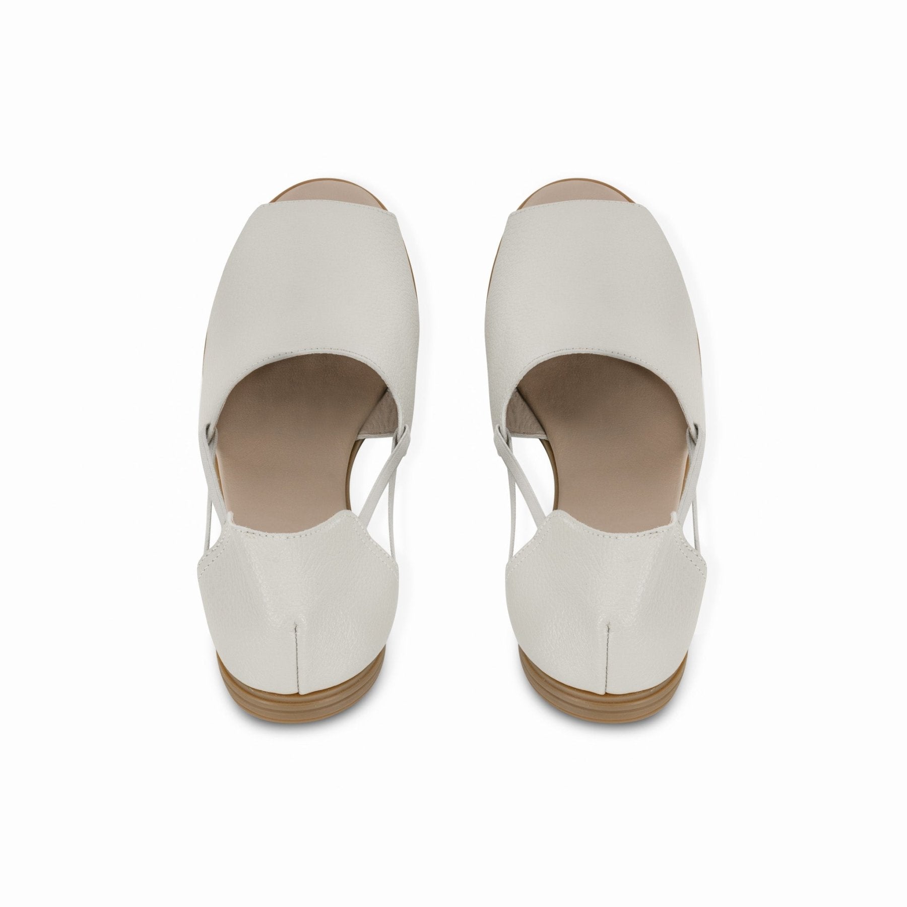 Dove Gray Peep Toe Sandals - Womads Leather Flats for Women - Triniskies