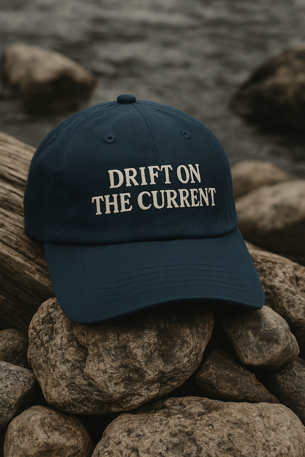 Drift on the Current Hat – Yupoong Unstructured Vintage Dad Cap | Trini Skies Supply Co. - Triniskies