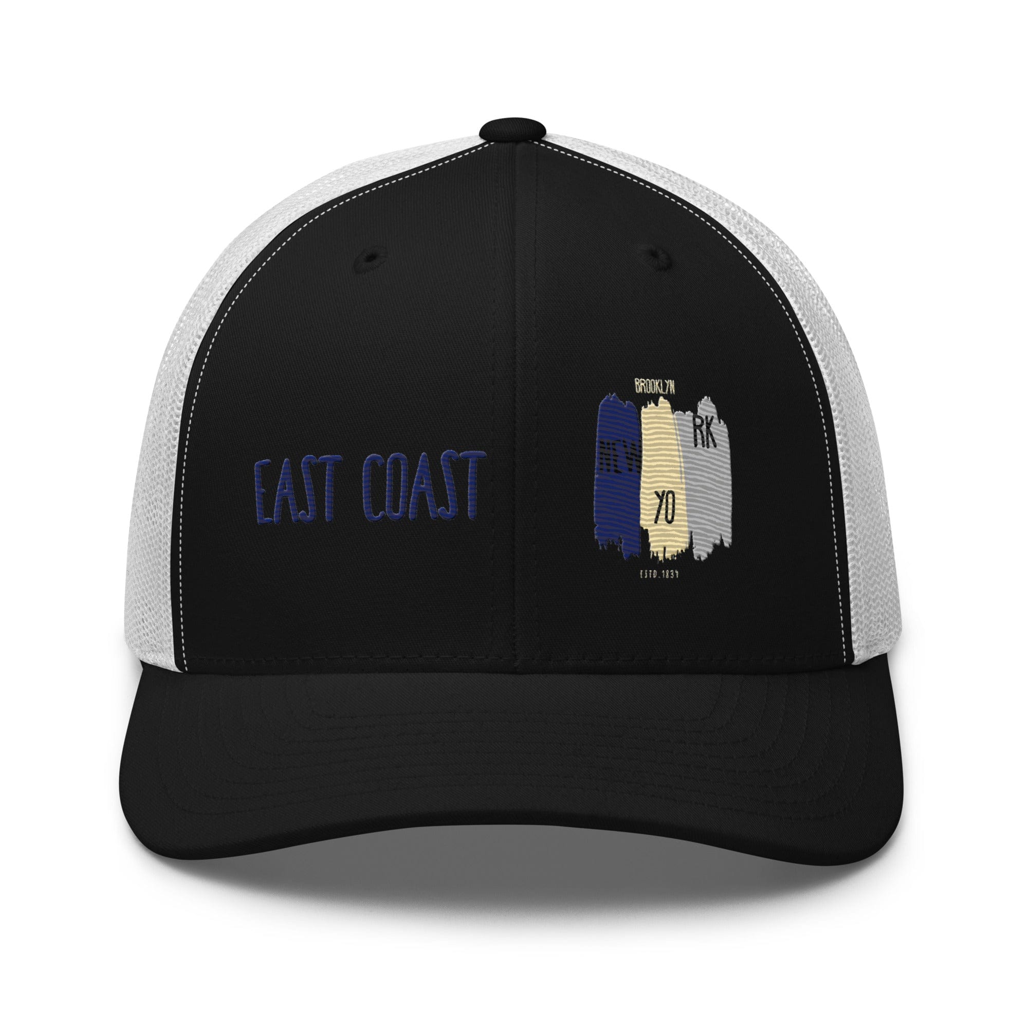 East Coast Brooklyn Embroidered Snapback Trucker Cap, Adjustable Mesh Back Hat - Triniskies