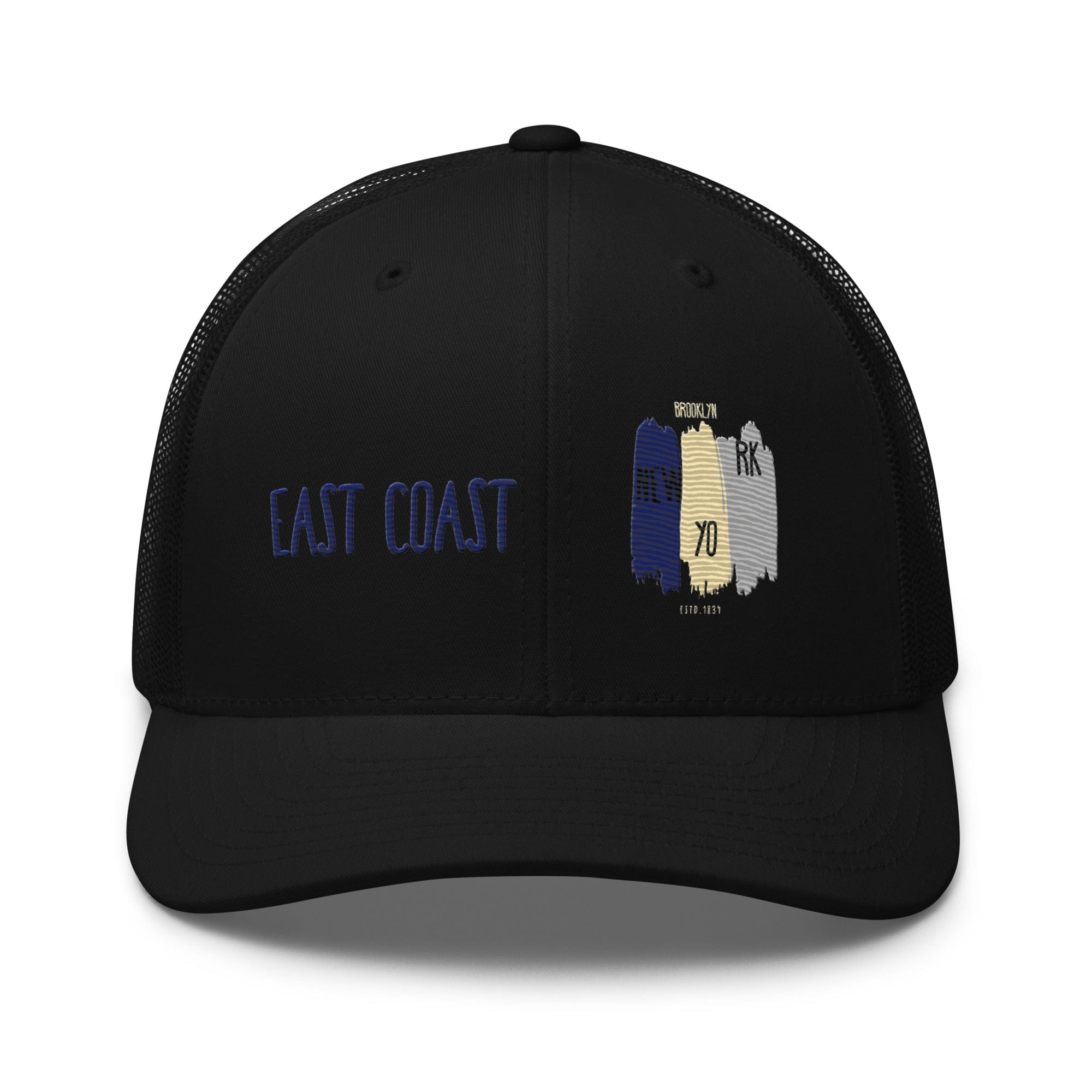 East Coast Brooklyn Embroidered Snapback Trucker Cap, Adjustable Mesh Back Hat - Triniskies