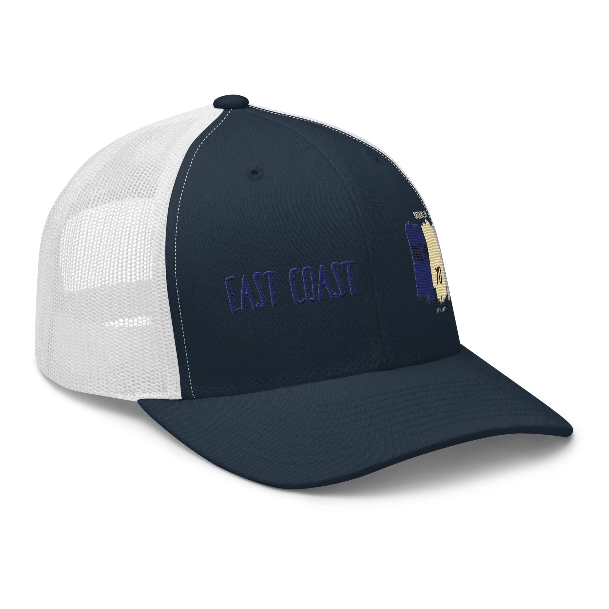 East Coast Brooklyn Embroidered Snapback Trucker Cap, Adjustable Mesh Back Hat - Triniskies