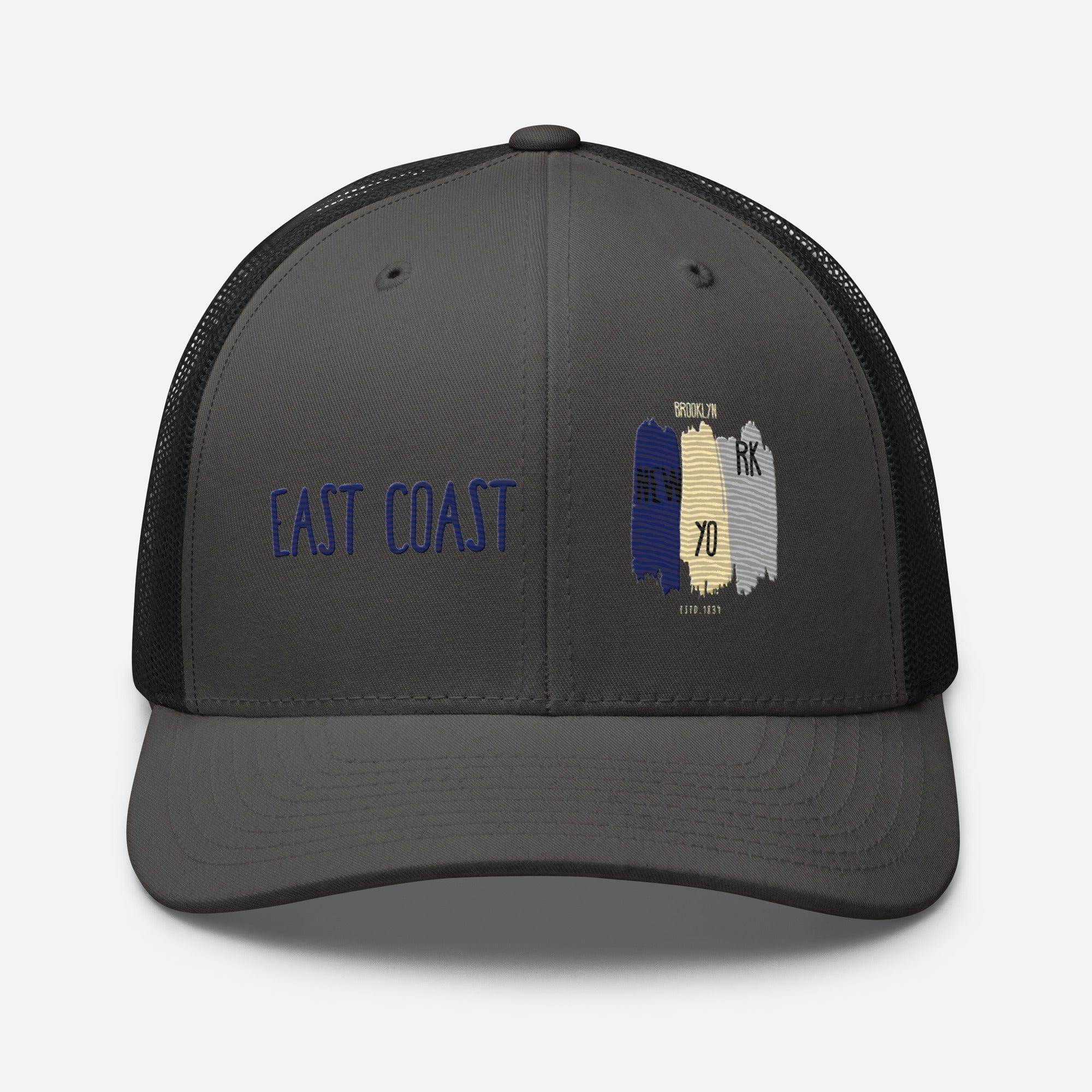 East Coast Brooklyn Embroidered Snapback Trucker Cap, Adjustable Mesh Back Hat - Triniskies