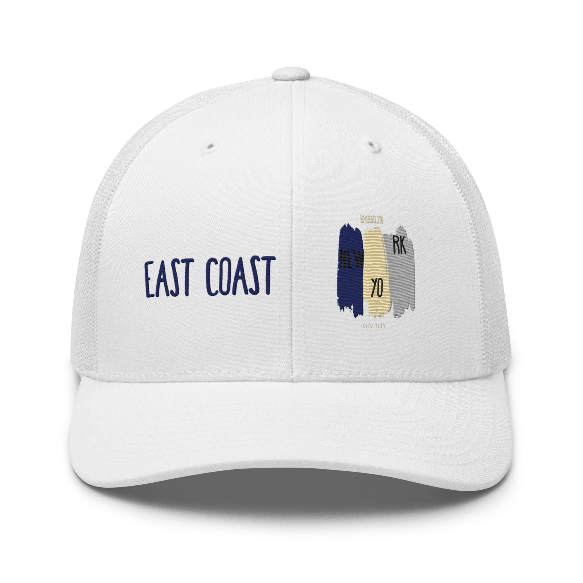 East Coast Brooklyn Embroidered Snapback Trucker Cap, Adjustable Mesh Back Hat - Triniskies