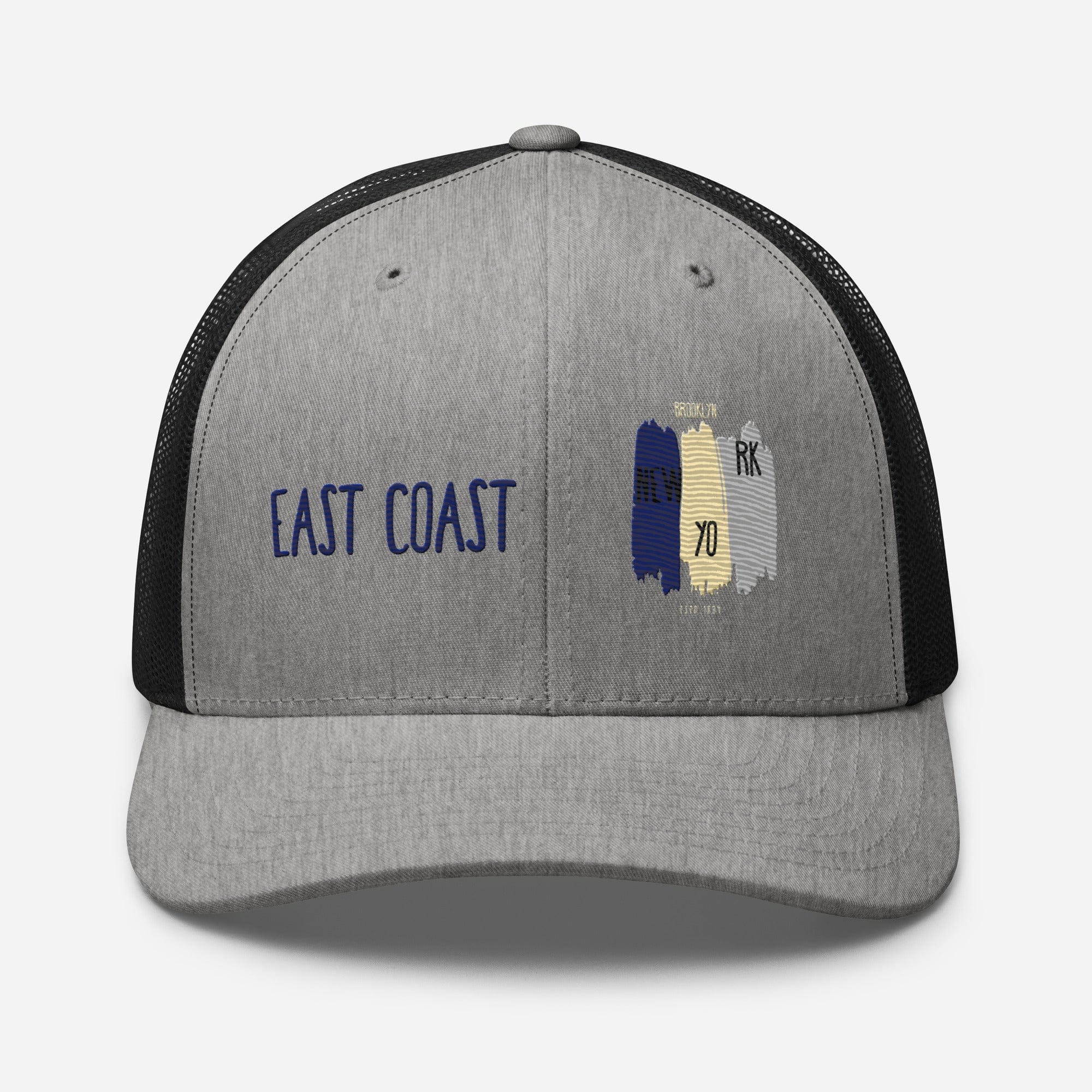 East Coast Brooklyn Embroidered Snapback Trucker Cap, Adjustable Mesh Back Hat - Triniskies