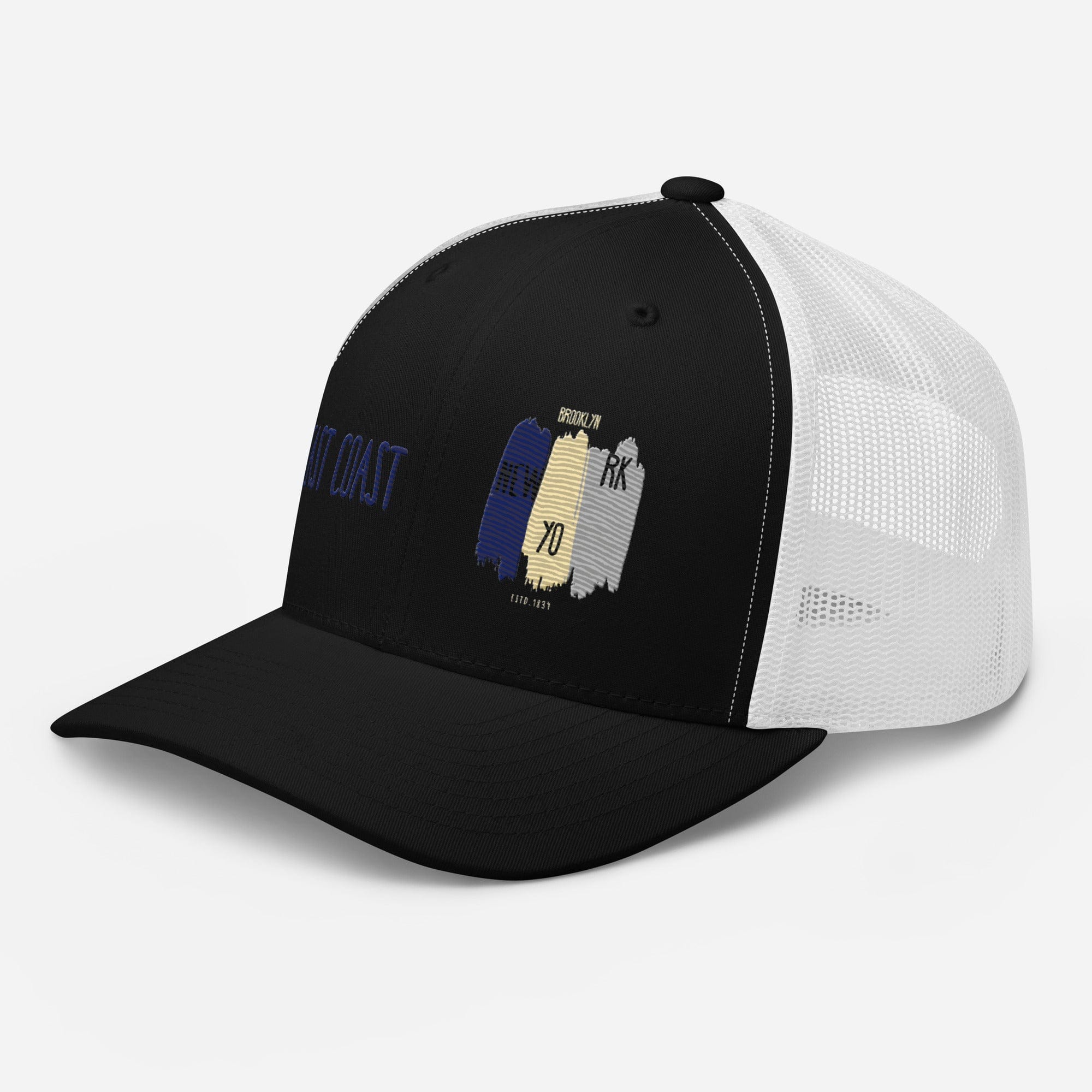 East Coast Brooklyn Embroidered Snapback Trucker Cap, Adjustable Mesh Back Hat - Triniskies