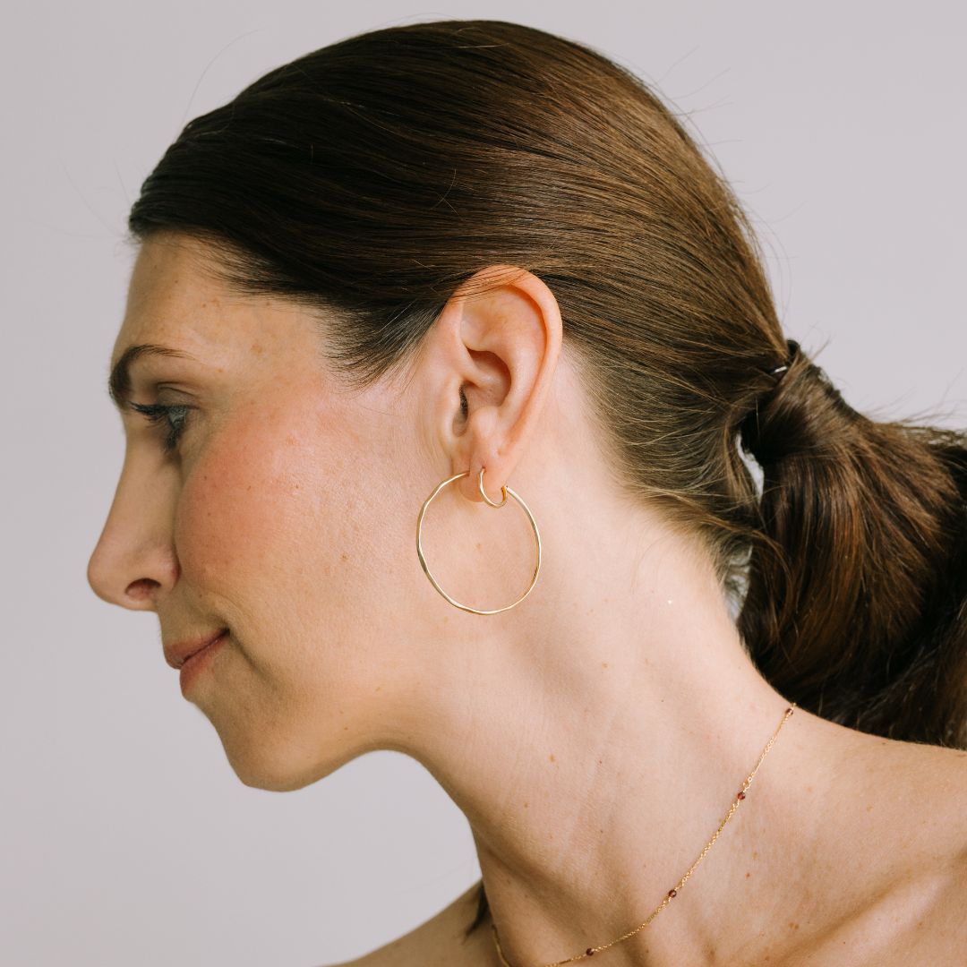 Elegant Nina Hammered Hoop Earrings - Sleeper Style by Laura Elizabeth - Triniskies