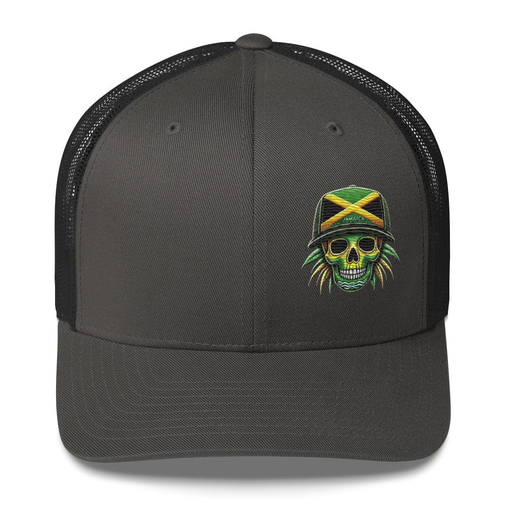 Embroidered 'JAMAICA Skull' Trucker Hat – Comfortable Sun Protection cap - Triniskies