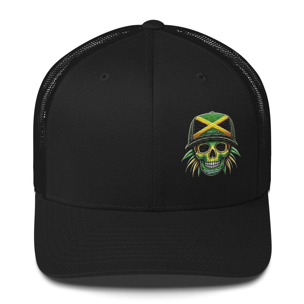Embroidered 'JAMAICA Skull' Trucker Hat – Comfortable Sun Protection cap - Triniskies