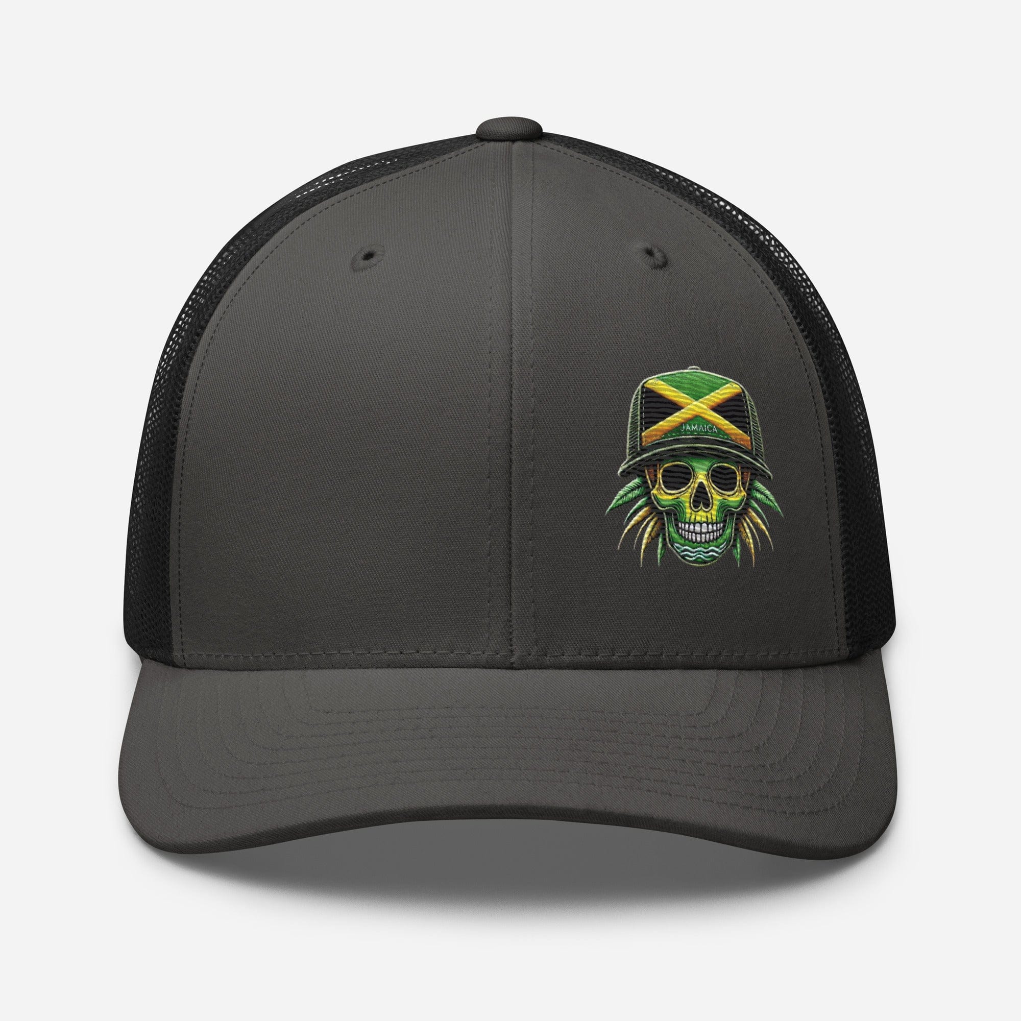 Embroidered 'JAMAICA Skull' Trucker Hat – Comfortable Sun Protection cap - Triniskies