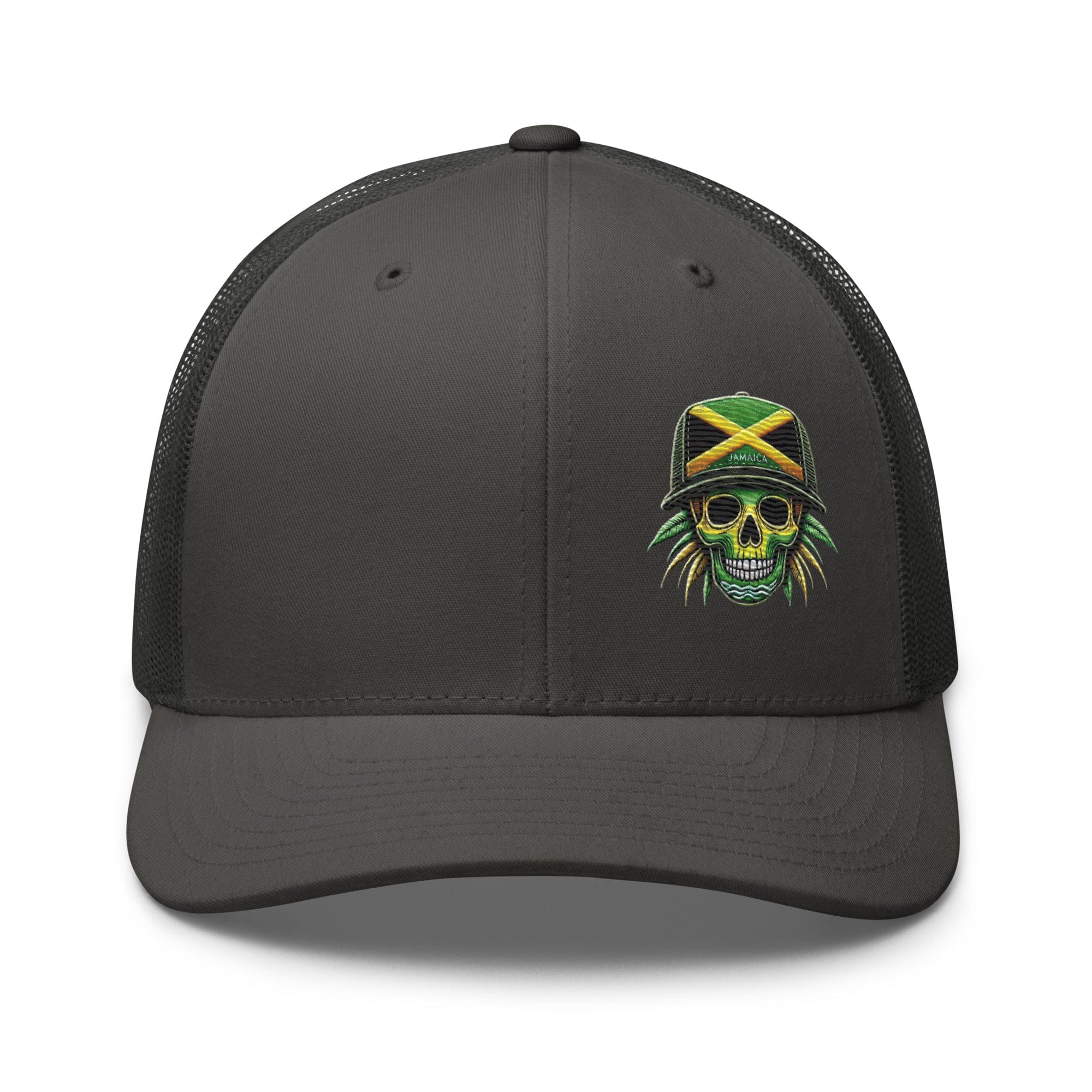 Embroidered 'JAMAICA Skull' Trucker Hat – Comfortable Sun Protection cap - Triniskies
