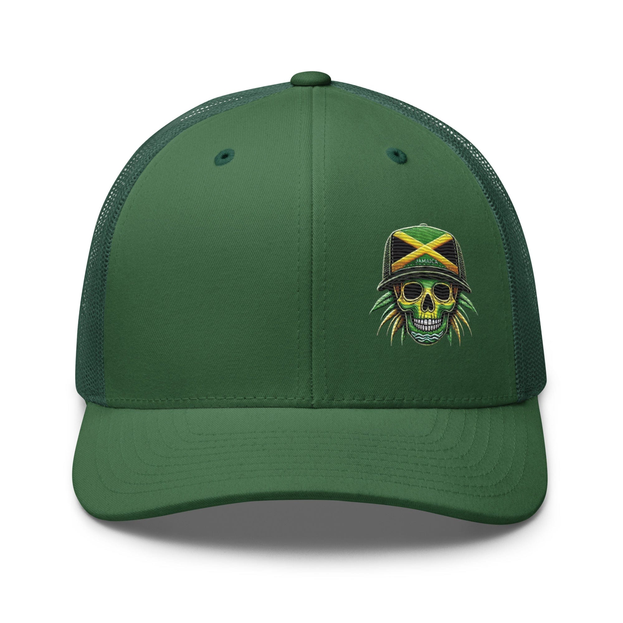 Embroidered 'JAMAICA Skull' Trucker Hat – Comfortable Sun Protection cap - Triniskies