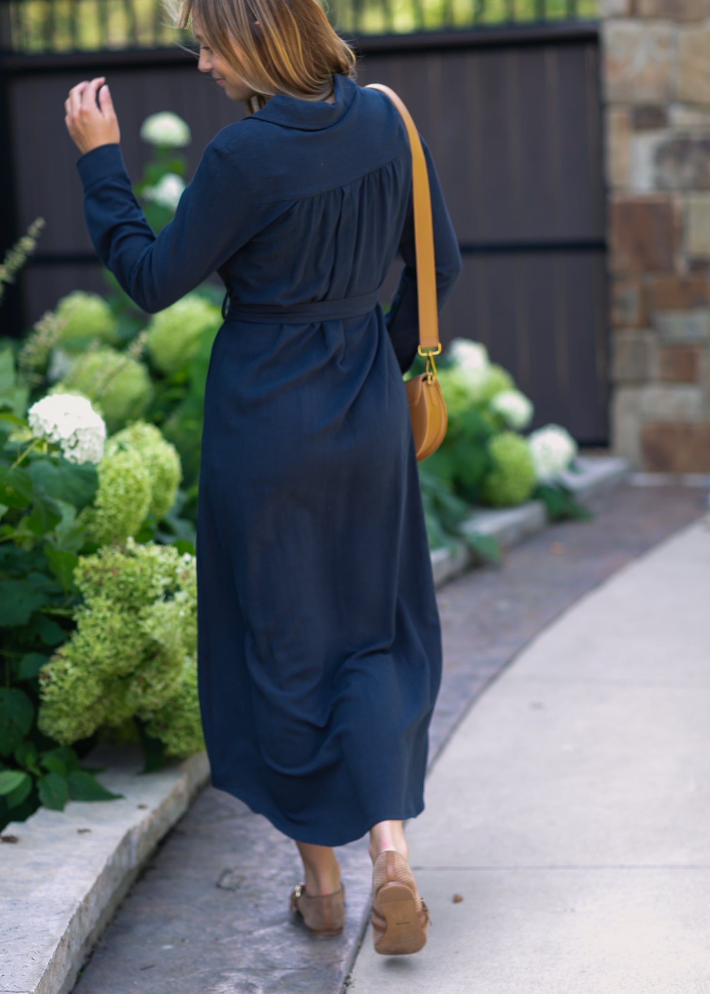 Essential Linen Shirt Dress – Long Sleeve Button - Front with Belt - Triniskies