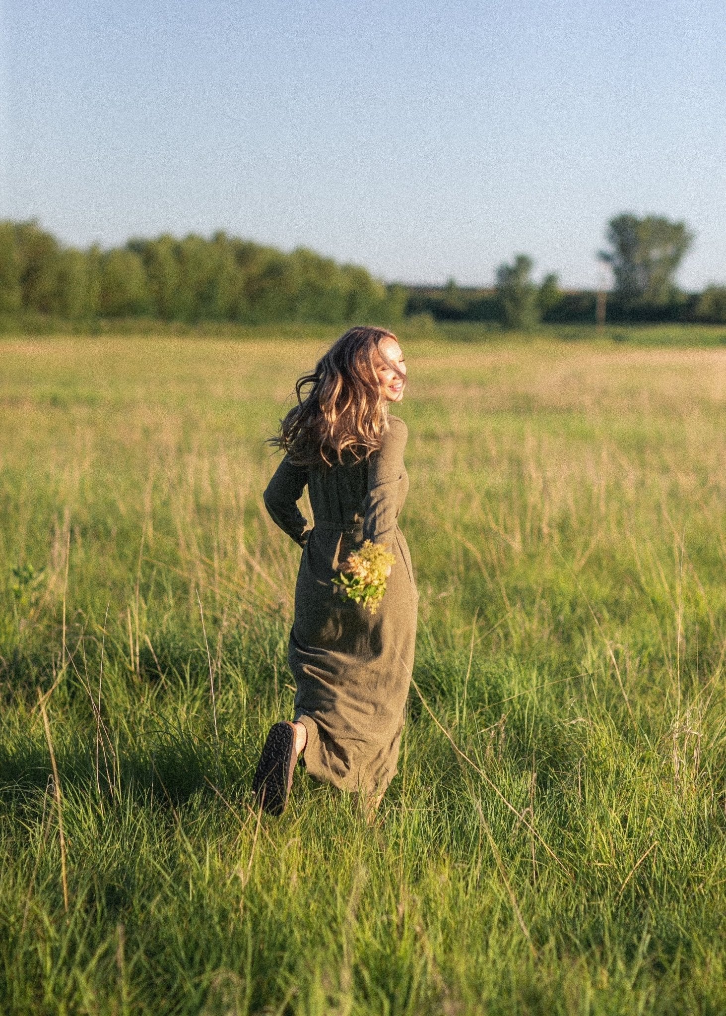 Essential Linen Shirt Dress – Long Sleeve Button - Front with Belt - Triniskies