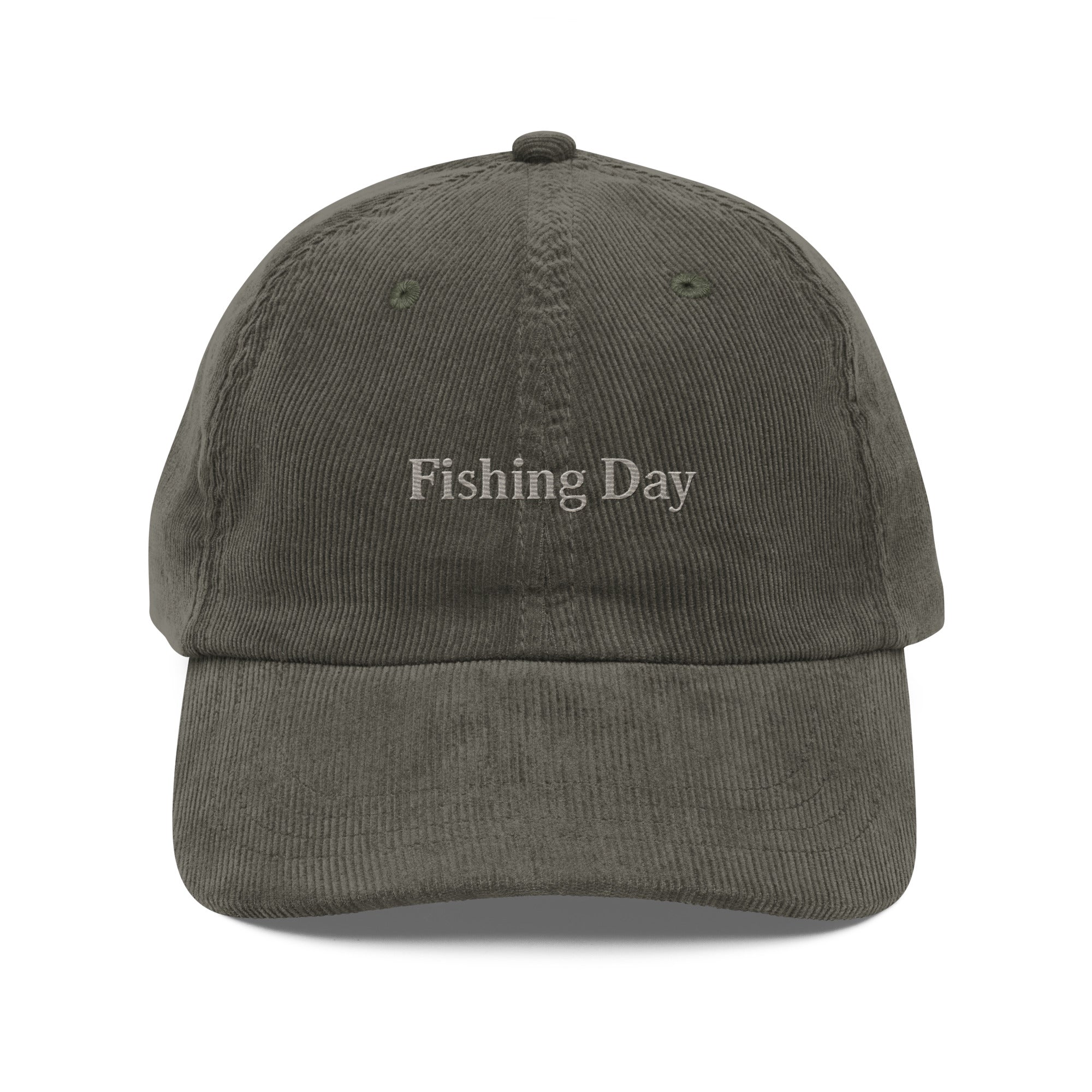 Fishing Day Corduroy Hat – Vintage Embroidered Fishing Cap | Trini Skies Supply Co. - Triniskies