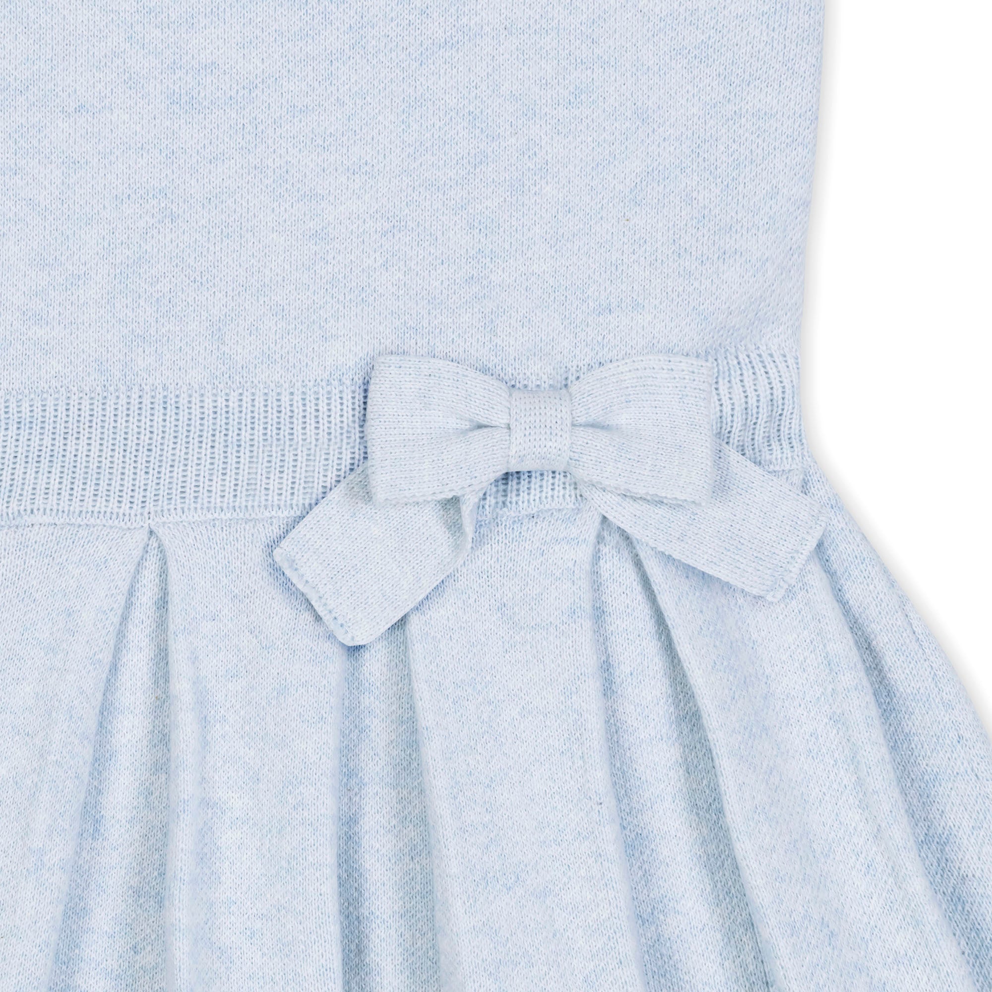 Girls Organic Cotton Pleated Sweater Dress – Light Blue Heather - Triniskies