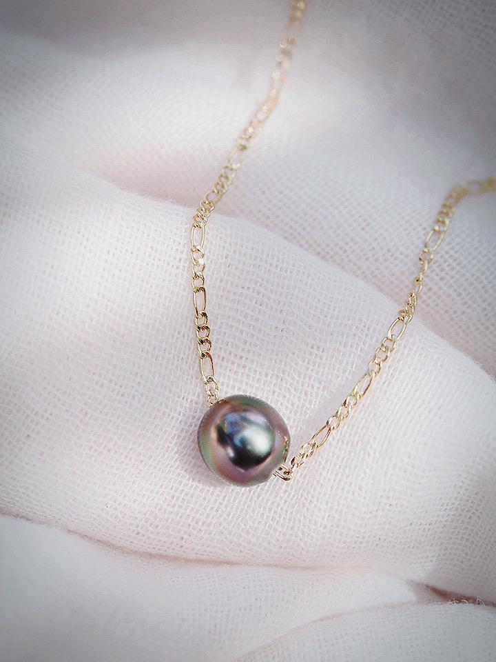 Gold Single Floating Tahitian Pearl Necklace – Miliani | Ke Aloha Jewelry - Triniskies