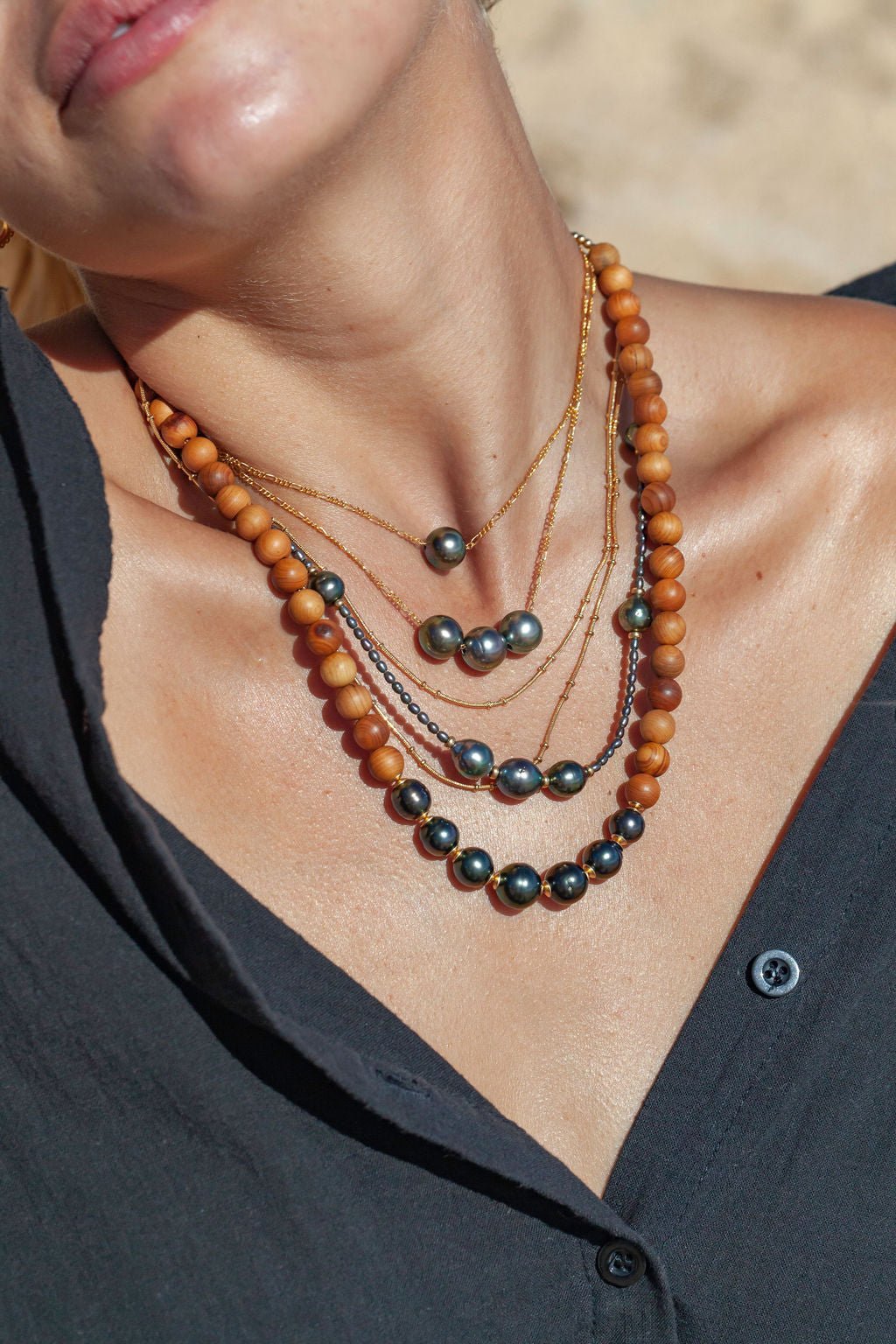 Gold Single Floating Tahitian Pearl Necklace – Miliani | Ke Aloha Jewelry - Triniskies