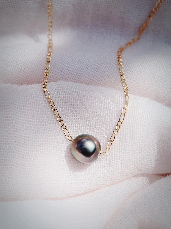 Gold Single Floating Tahitian Pearl Necklace – Miliani | Ke Aloha Jewelry - Triniskies