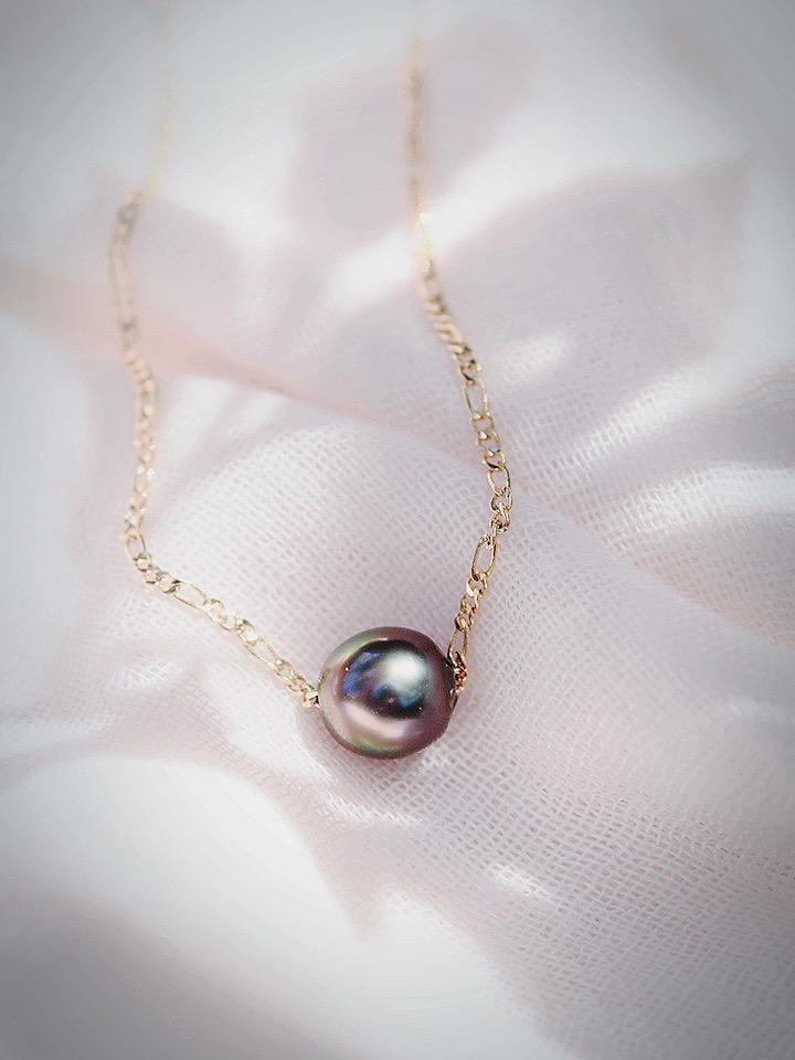 Gold Single Floating Tahitian Pearl Necklace – Miliani | Ke Aloha Jewelry - Triniskies