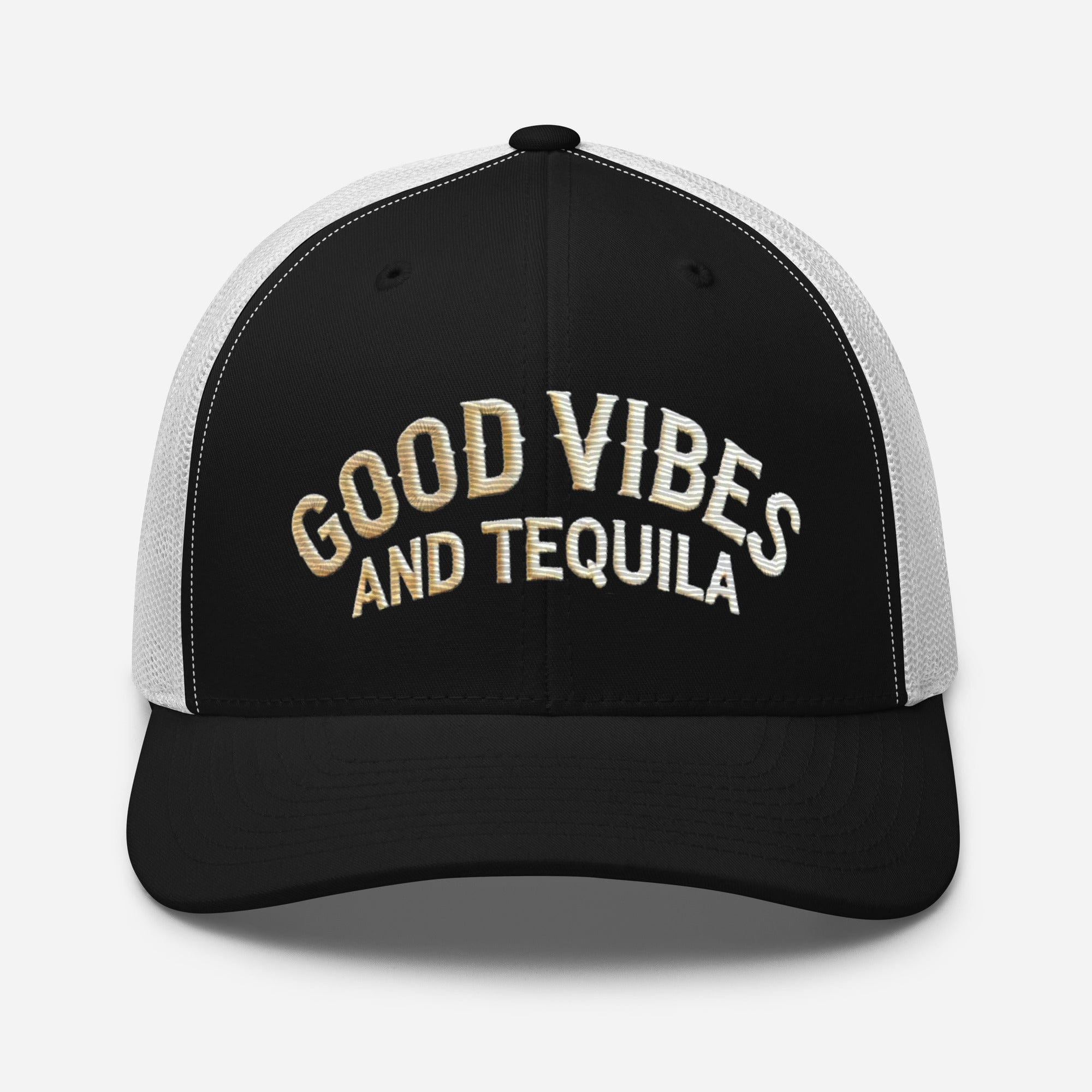 Good Vibes and Tequila Embroidered Trucker Cap: Classic Mesh Back, Adjustable Fit Great Gift - Triniskies