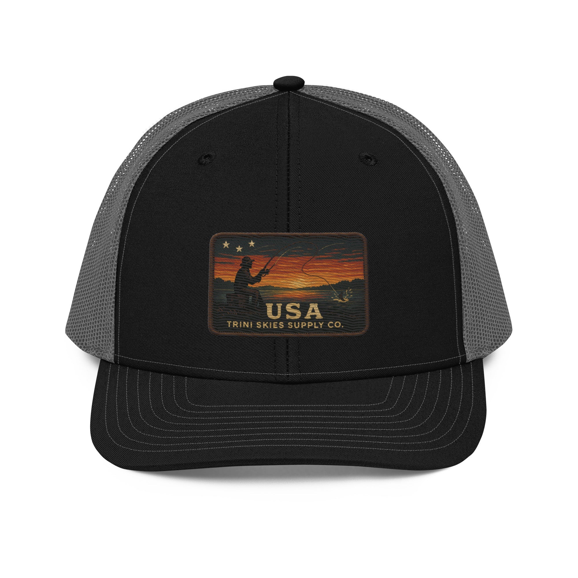 Heritage Waters USA Patch Hat – Richardson 112 Trucker Cap | Patriotic Fishing Hat | Trini Skies Supply Co. Outdoor Vintage Snapback - Triniskies