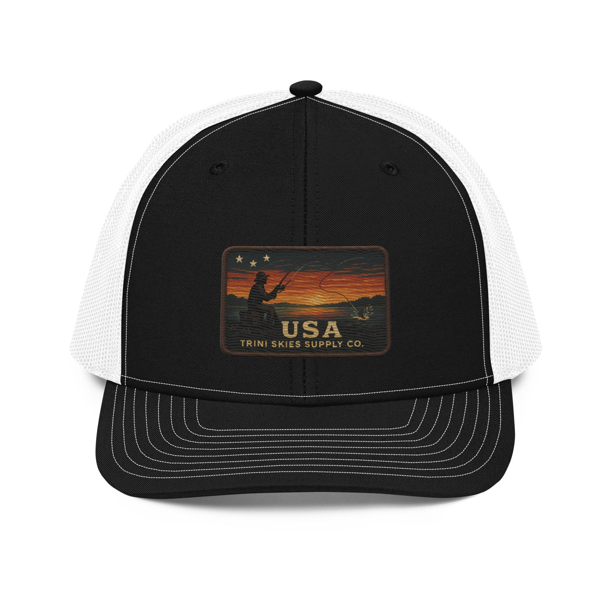 Heritage Waters USA Patch Hat – Richardson 112 Trucker Cap | Patriotic Fishing Hat | Trini Skies Supply Co. Outdoor Vintage Snapback - Triniskies