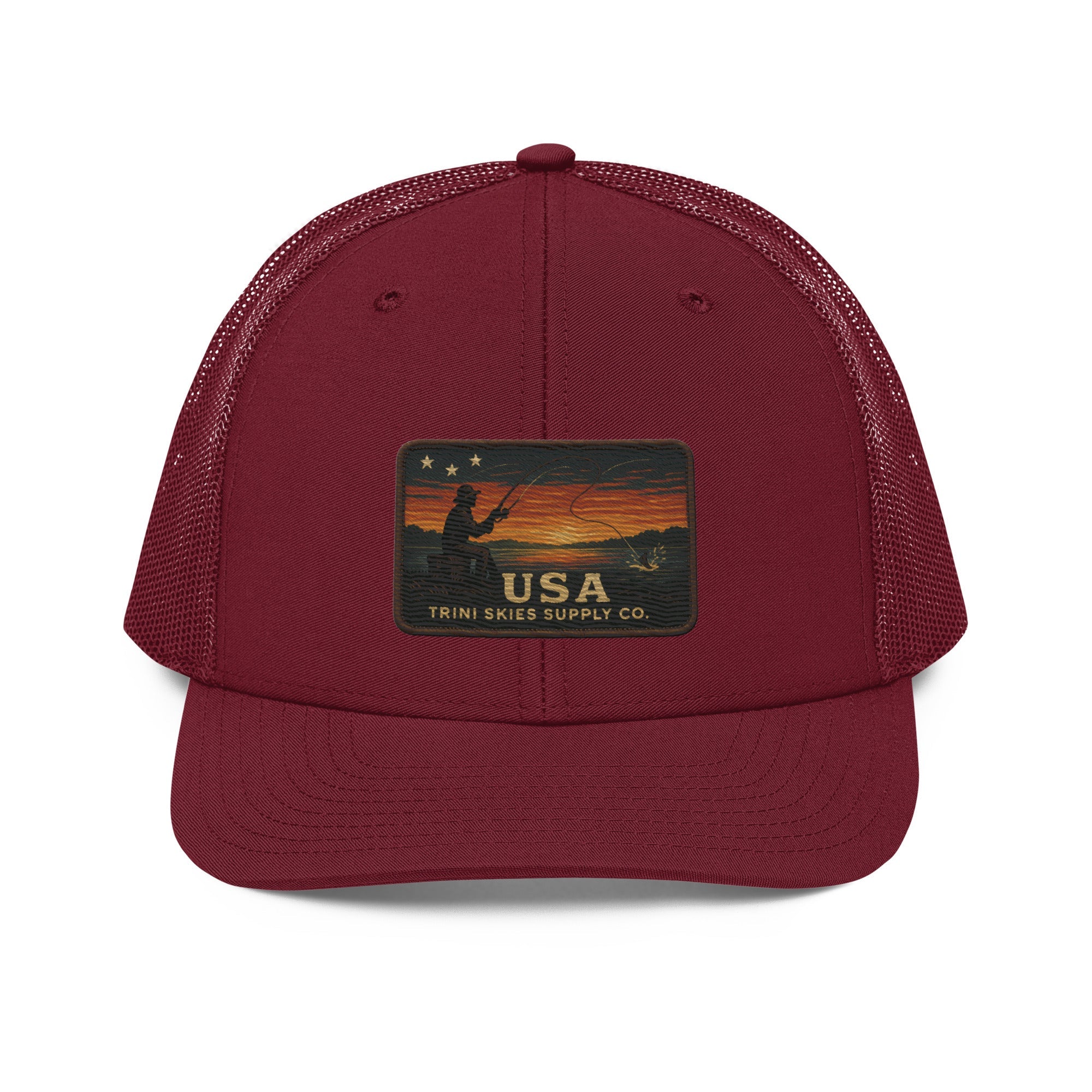 Heritage Waters USA Patch Hat – Richardson 112 Trucker Cap | Patriotic Fishing Hat | Trini Skies Supply Co. Outdoor Vintage Snapback - Triniskies
