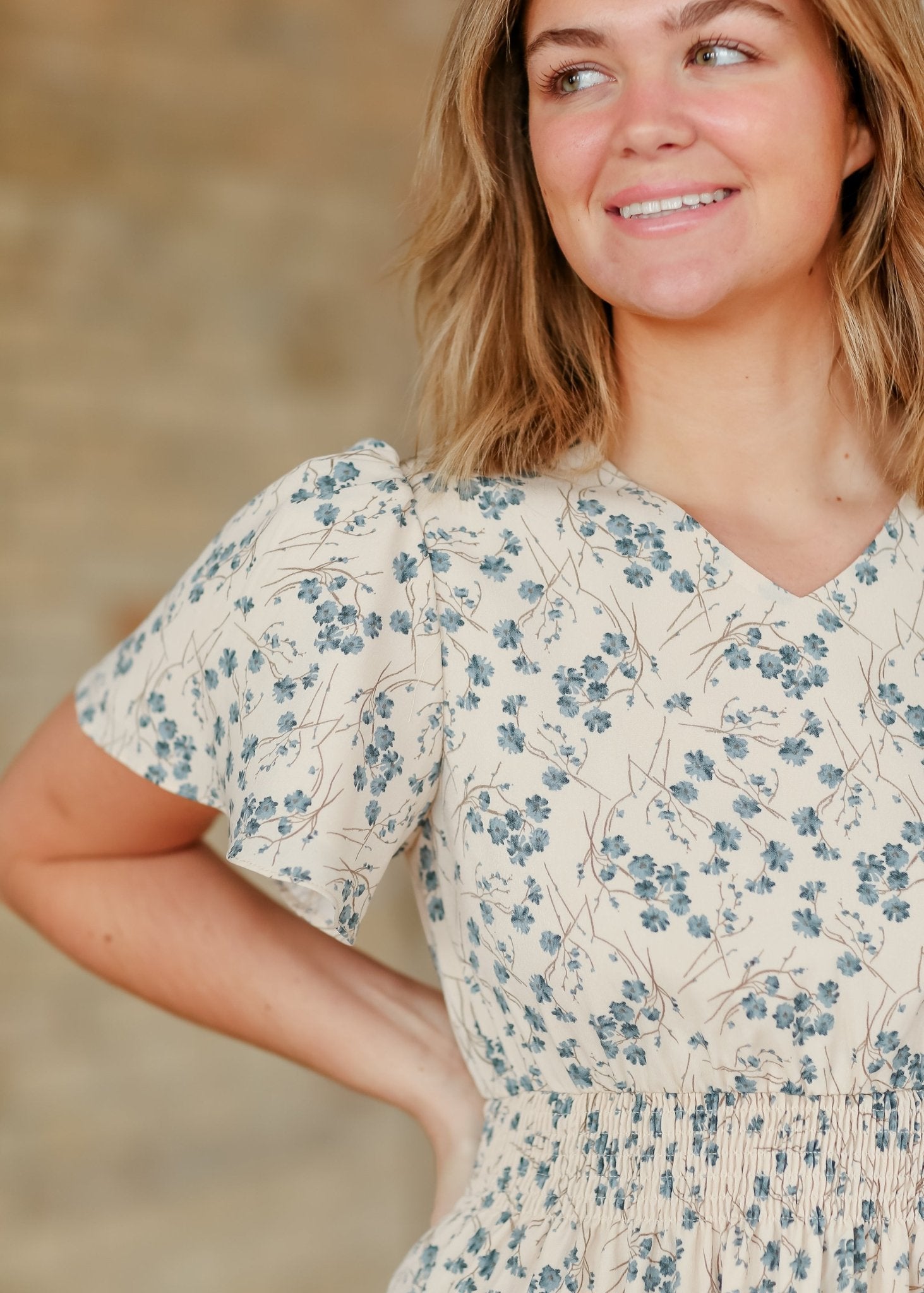 Isabella V - Neck Floral Maxi Dress – Blue Floral | Final Sale - Triniskies