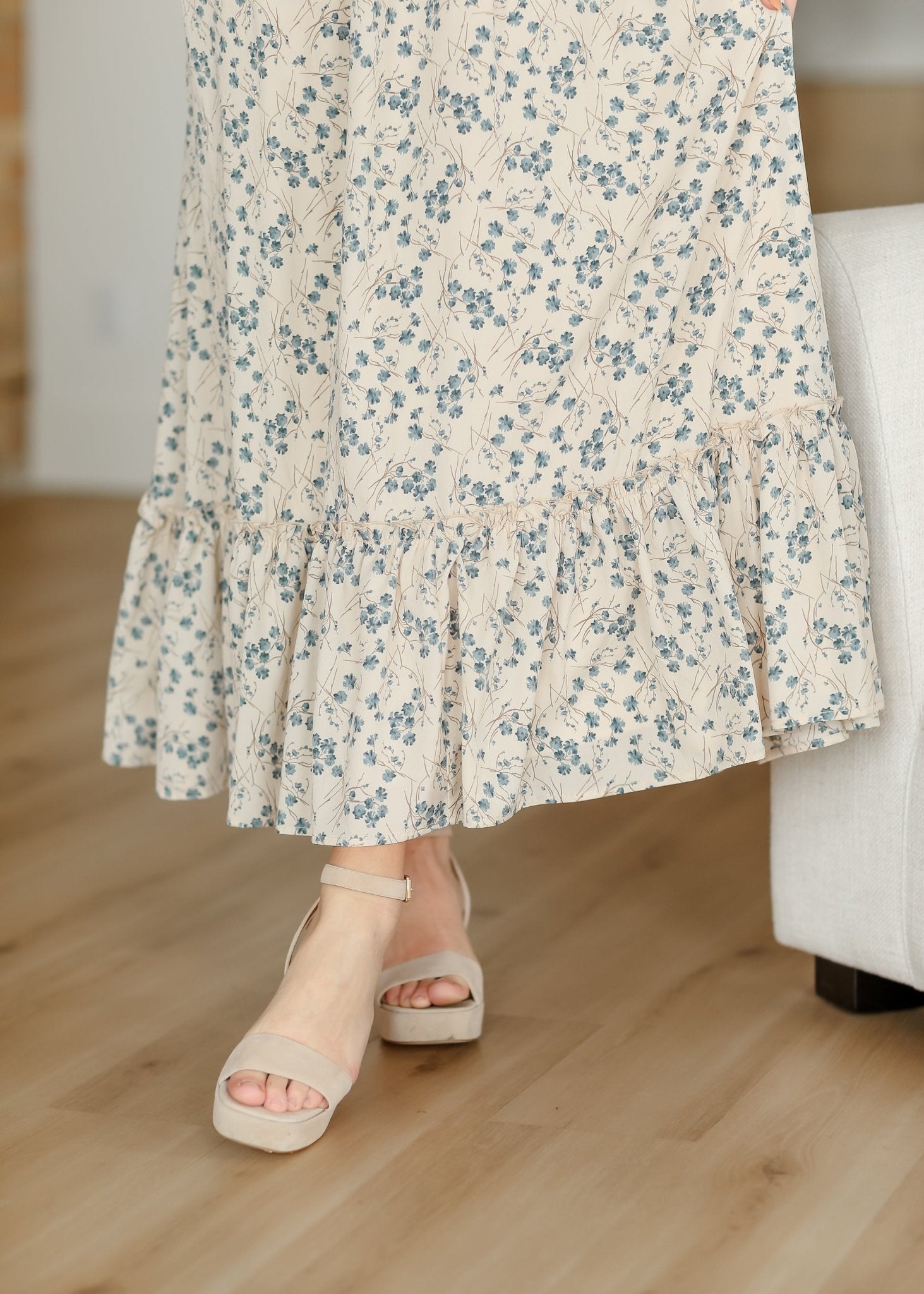 Isabella V - Neck Floral Maxi Dress – Blue Floral | Final Sale - Triniskies