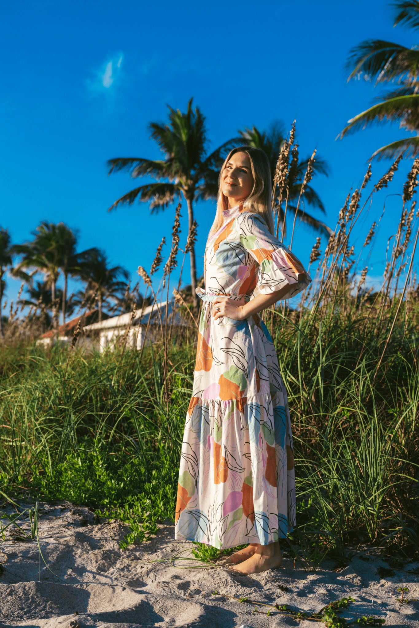 Joanna Dress – Cabana Print | Luxury Cotton Linen Resort Dress - Triniskies