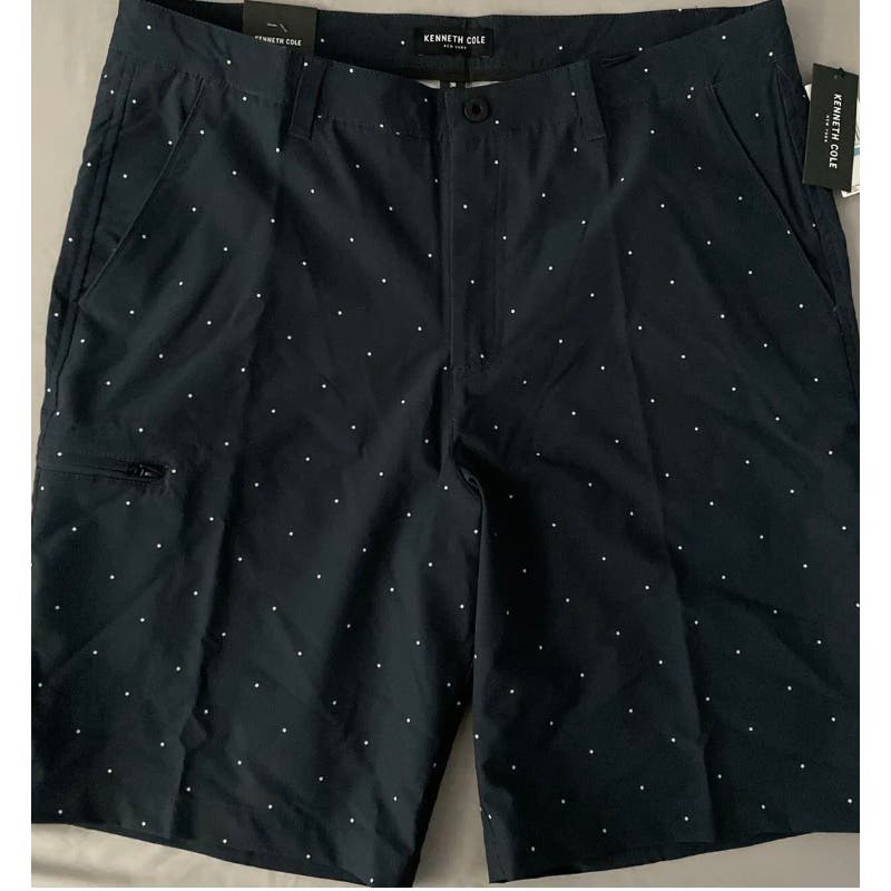 Kenneth Cole Men's Star Print Tech Cargo Shorts - Navy, Size 34 * MS32 - Triniskies