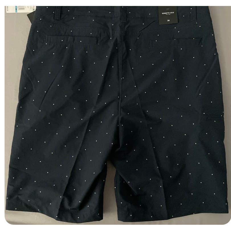 Kenneth Cole Men's Star Print Tech Cargo Shorts - Navy, Size 34 * MS32 - Triniskies