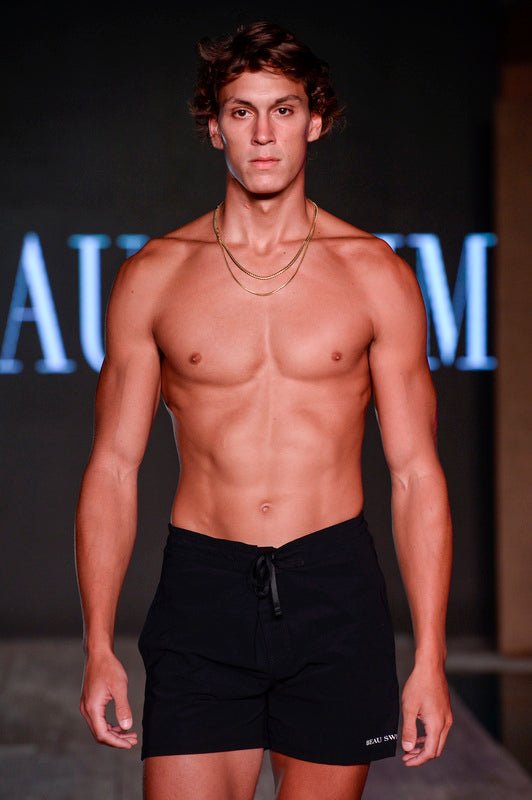 Laguna Black Swim Shorts – Sustainable Recycled Ocean Waste, 4 - Way Stretch | Trini Skies - Triniskies