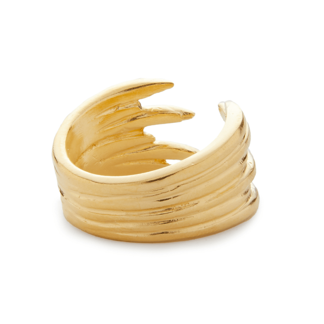 Leah 14K Gold Filled Textured Band Ring Stacking Everyday Minimalist - Triniskies