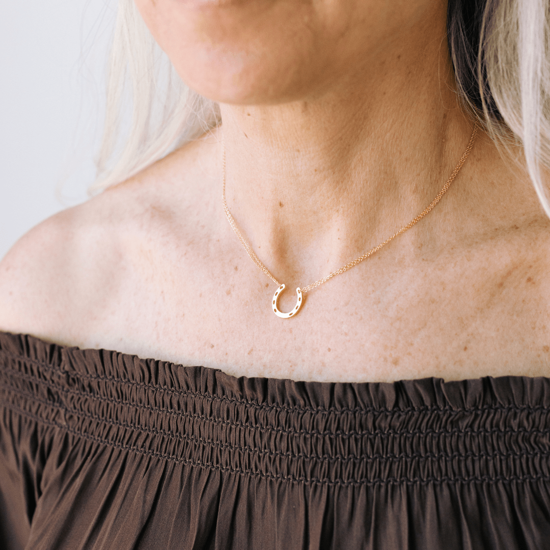 Lucky Horseshoe Mini Necklace - Lady Luck Charm Jewelry for Good Fortune - Triniskies