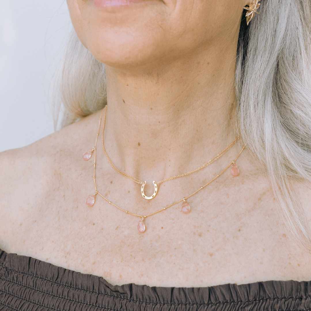 Lucky Horseshoe Mini Necklace - Lady Luck Charm Jewelry for Good Fortune - Triniskies