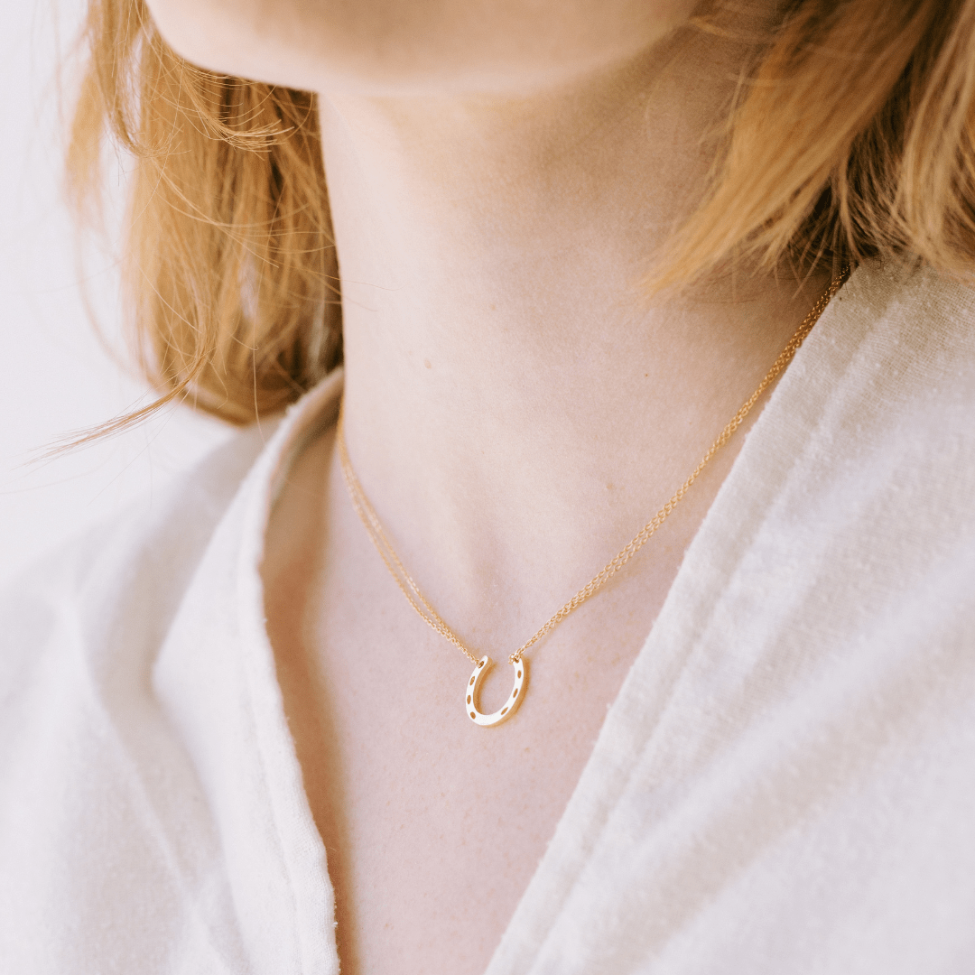 Lucky Horseshoe Mini Necklace - Lady Luck Charm Jewelry for Good Fortune - Triniskies