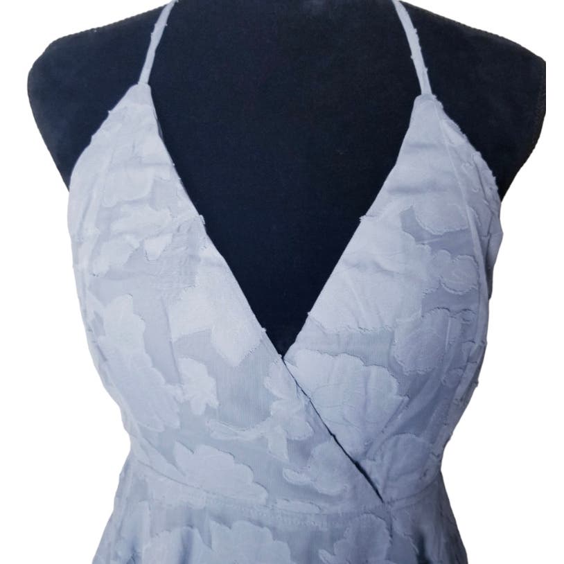 Lulus Days of Beauty Dusty Blue Burnout Skater Dress* Size Small WD24 - Triniskies