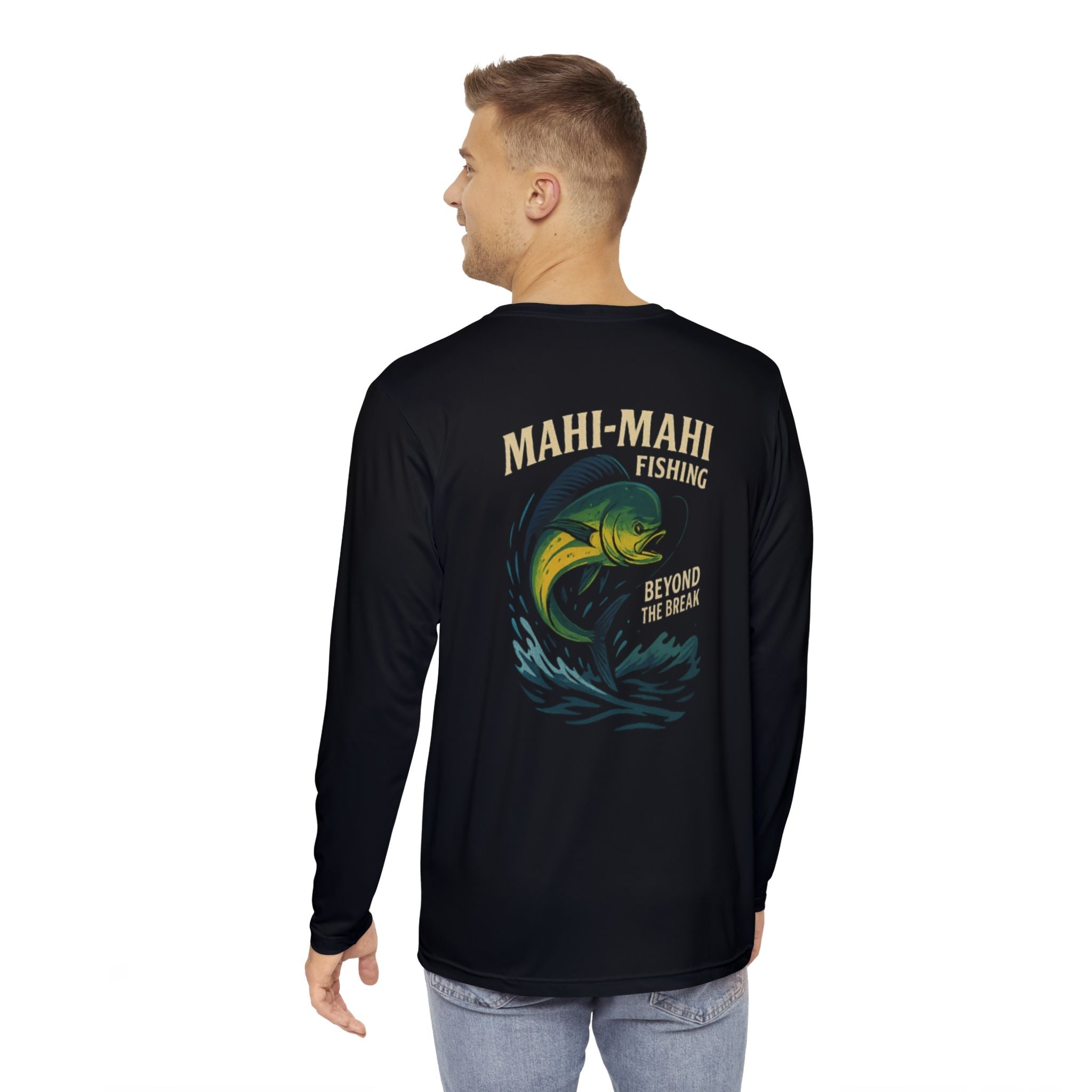 Mahi Mahi Long Sleeve Fishing Shirt, Perfect for Anglers, Casual Outdoor Wear, Fishing Trip Apparel, Great for Holidays and Gifts - Triniskies